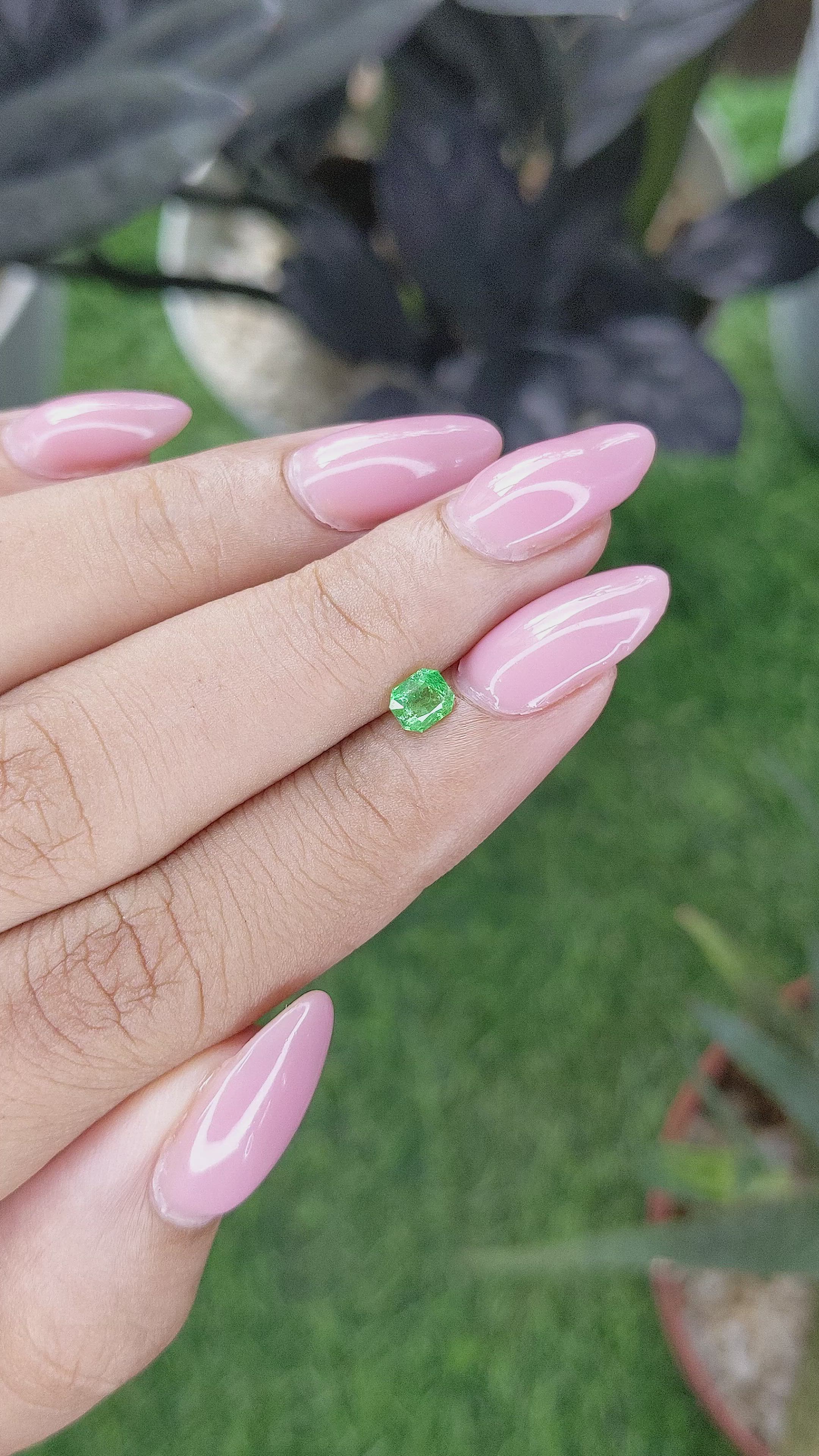 0.42 Ct. Tsavorite Garnet from Tanzania Size Video