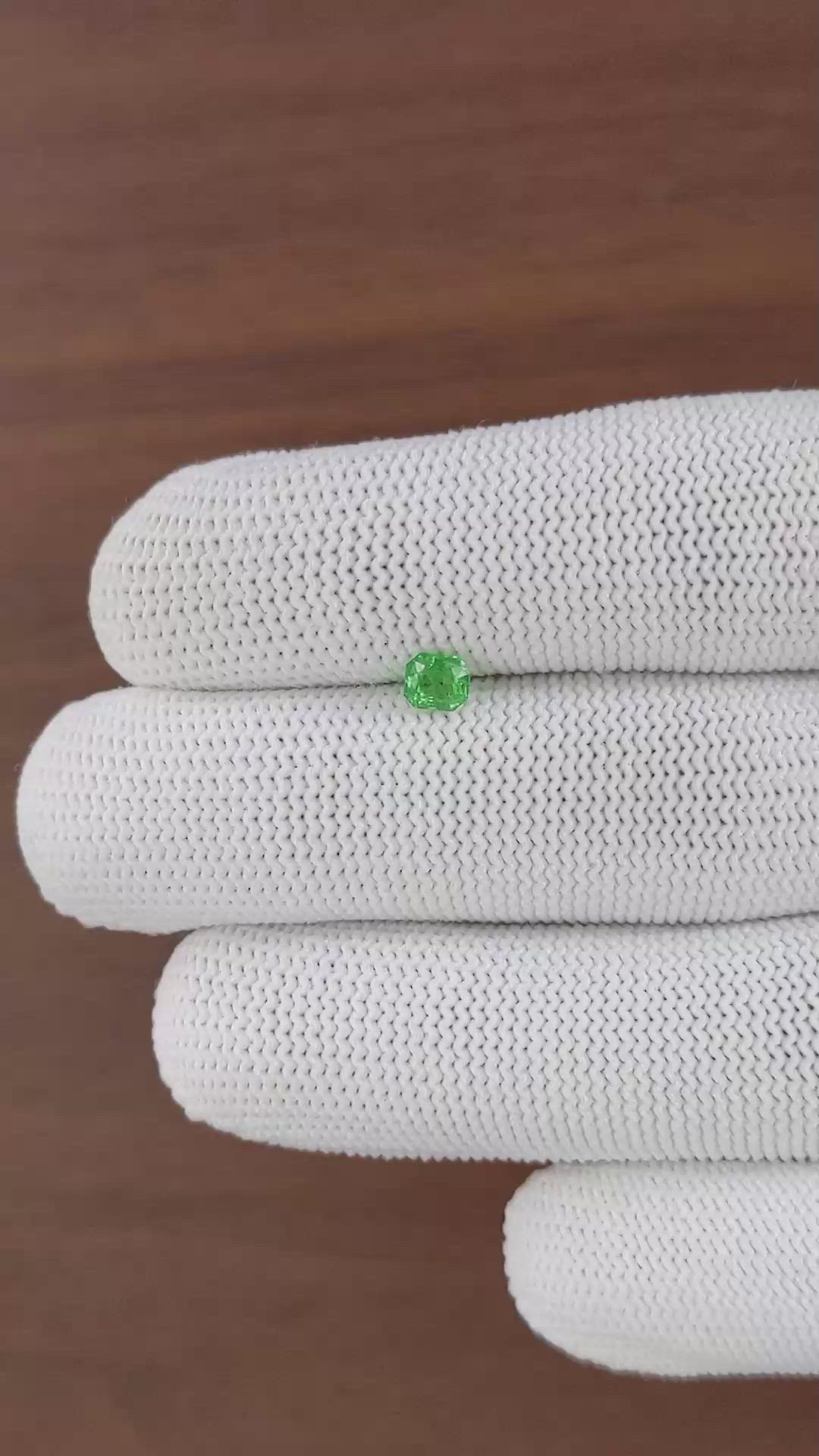 0.42 Ct. Tsavorite Garnet from Tanzania Size Video