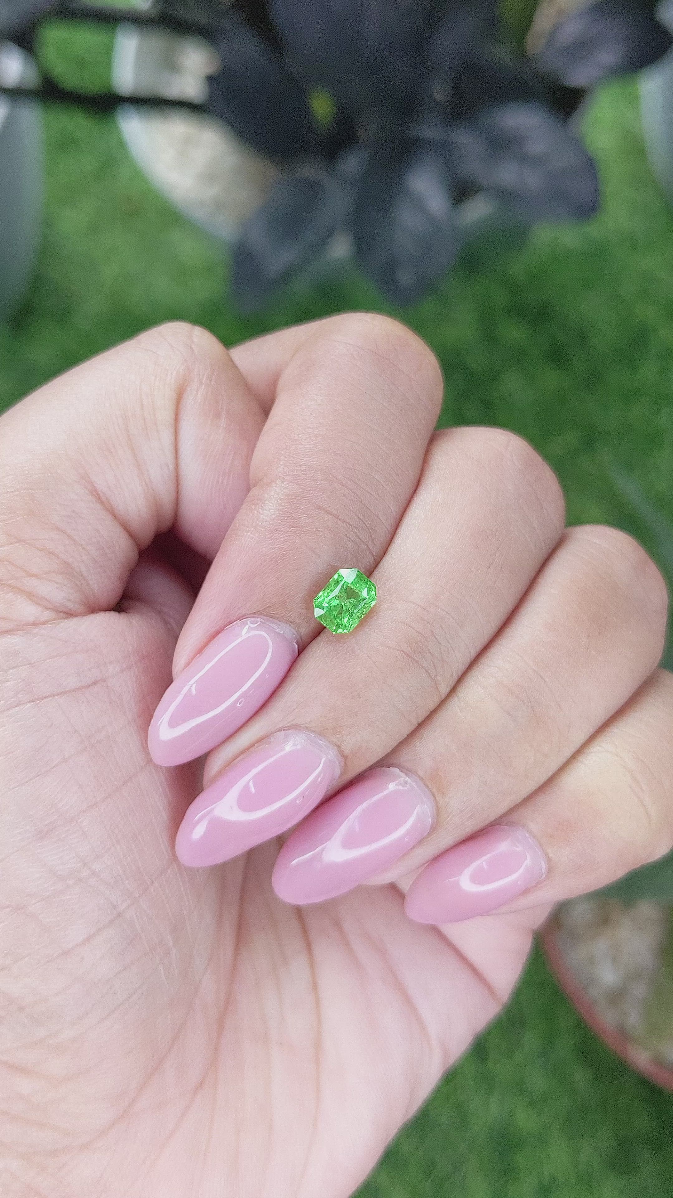 0.90 Ct. Tsavorite Garnet from Tanzania Size Video