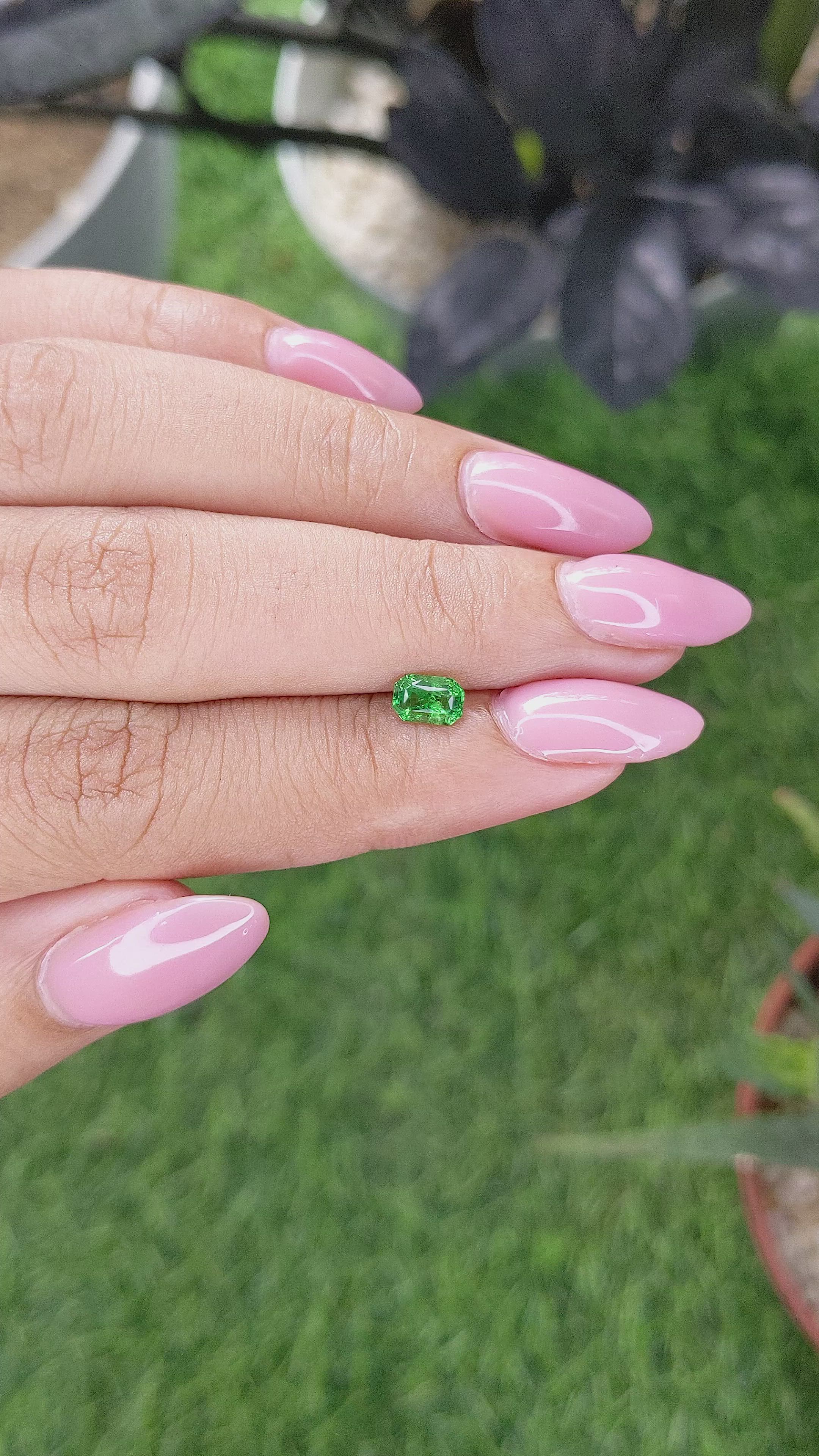 0.60 Ct. Tsavorite Garnet from Tanzania Size Video