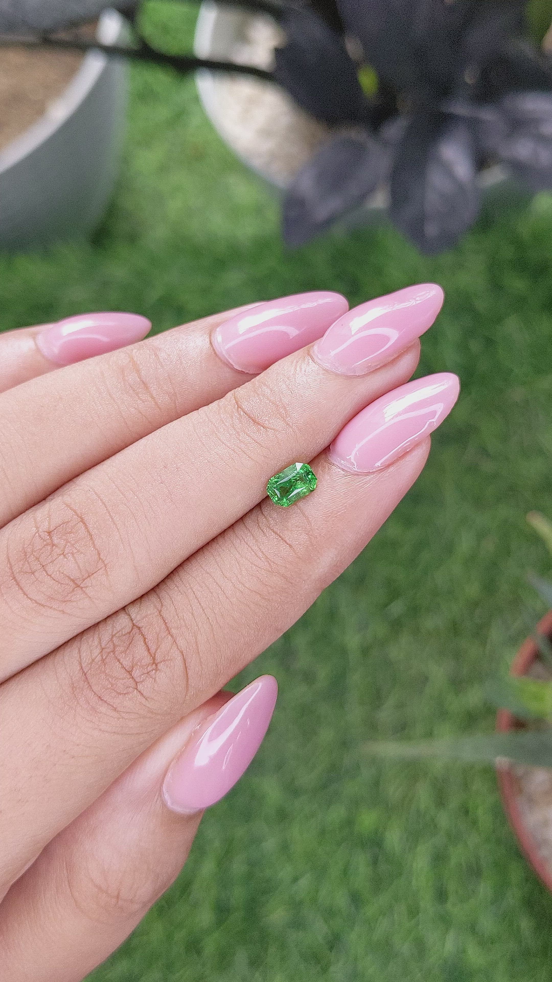 0.60 Ct. Tsavorite Garnet from Tanzania Size Video