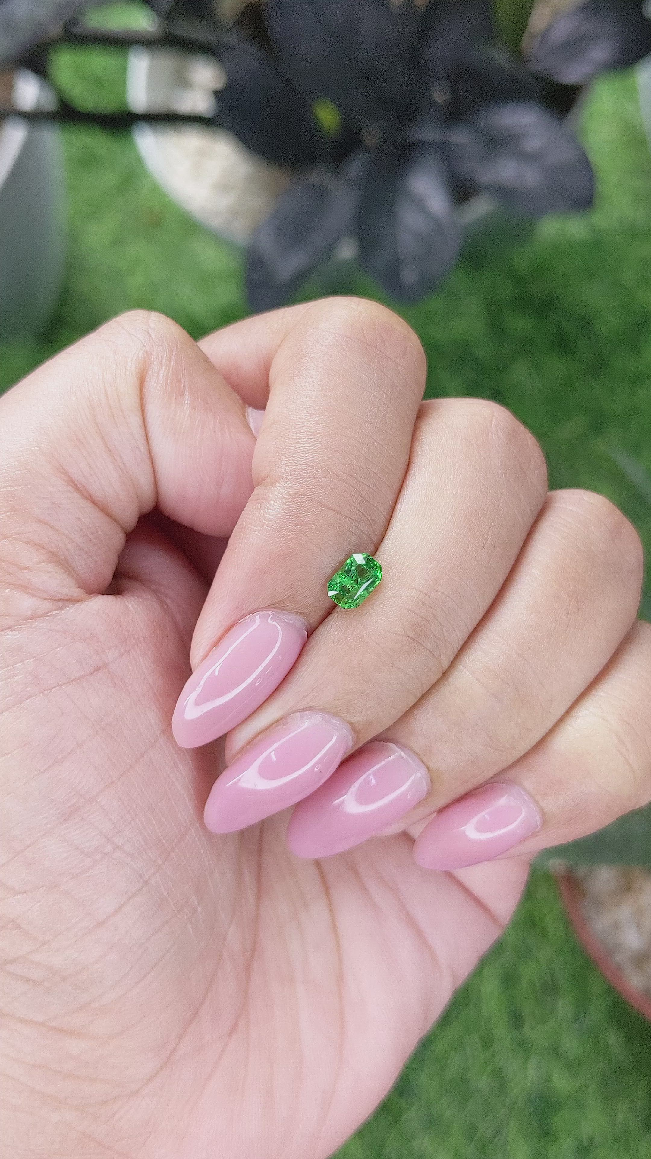 0.60 Ct. Tsavorite Garnet from Tanzania Size Video