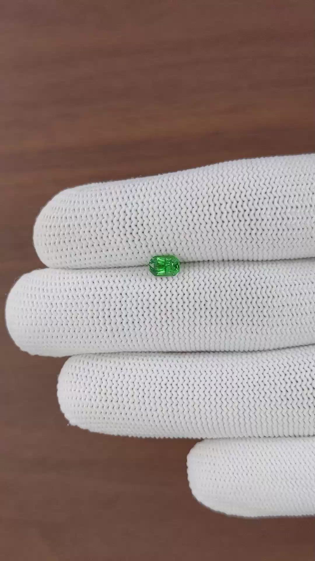 0.60 Ct. Tsavorite Garnet from Tanzania Size Video