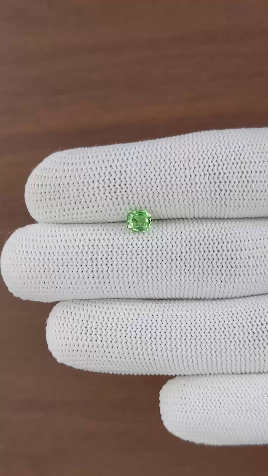 0.61 Ct. Tsavorite Garnet from Tanzania Size Video