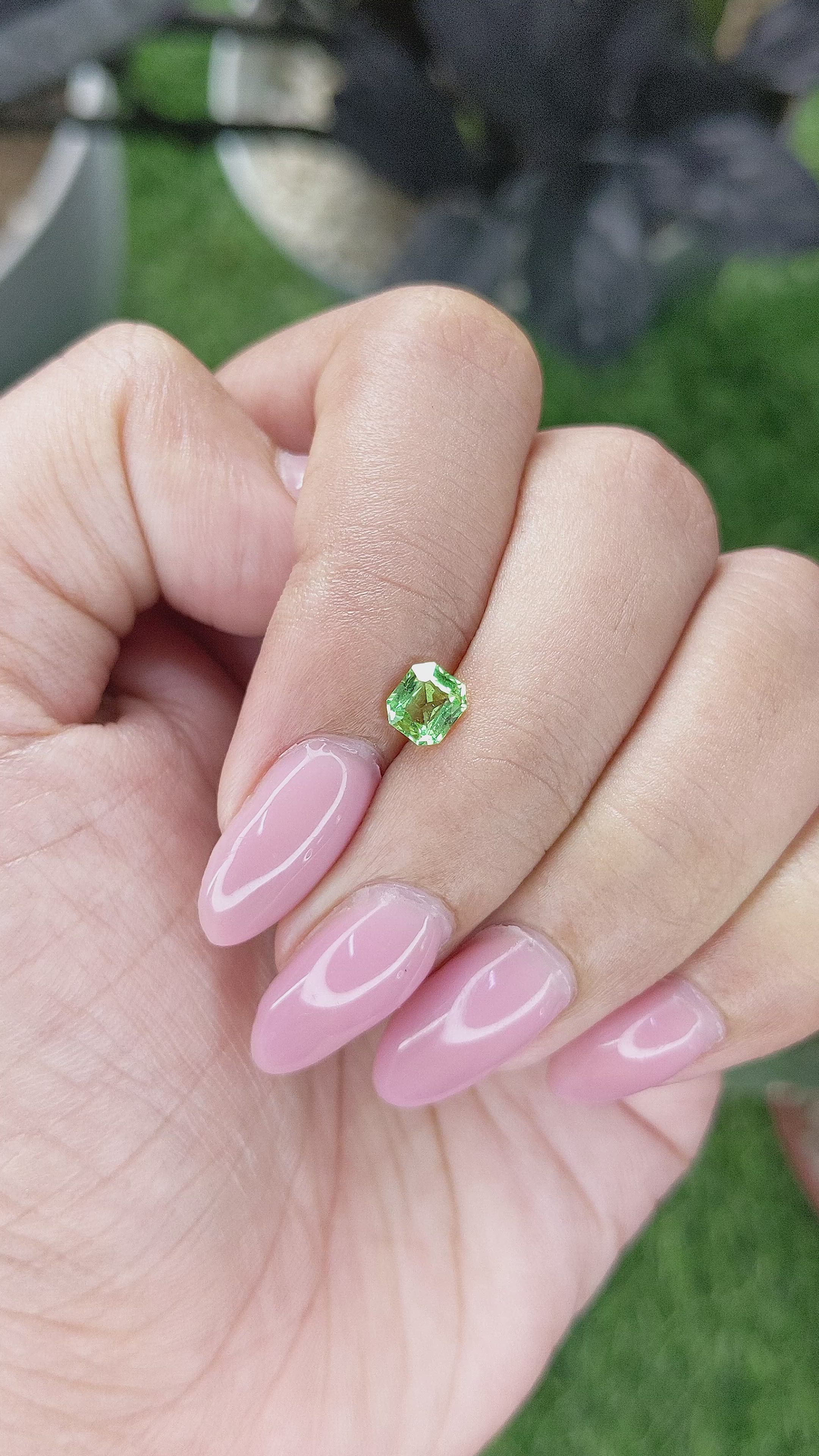 0.61 Ct. Tsavorite Garnet from Tanzania Size Video