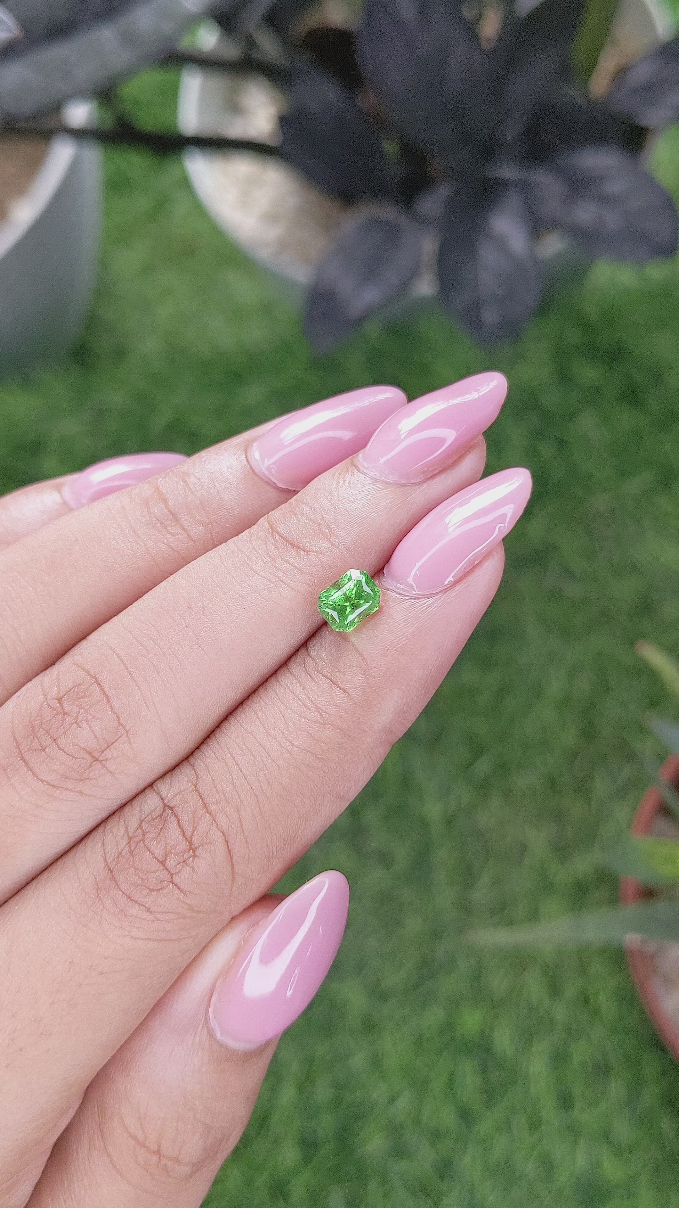 1.11 Ct. Tsavorite Garnet from Tanzania Size Video