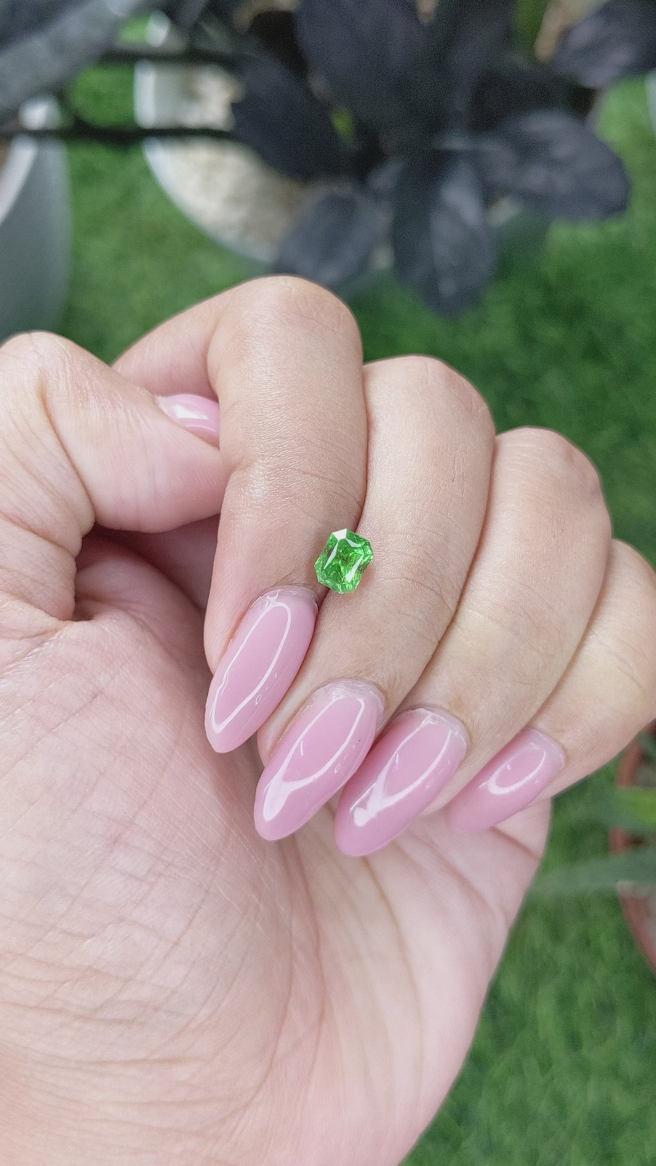 1.11 Ct. Tsavorite Garnet from Tanzania Size Video