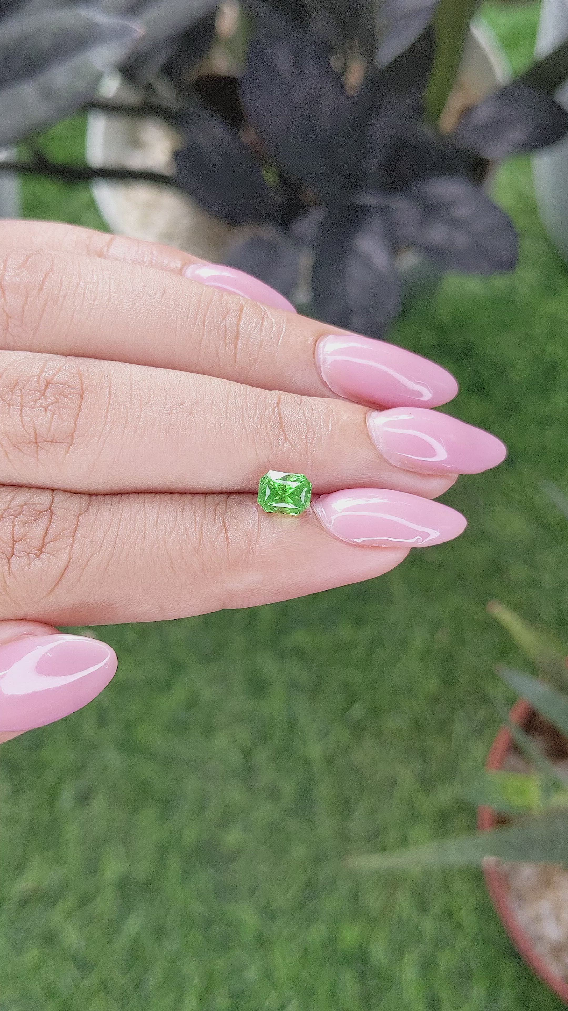 1.11 Ct. Tsavorite Garnet from Tanzania Size Video