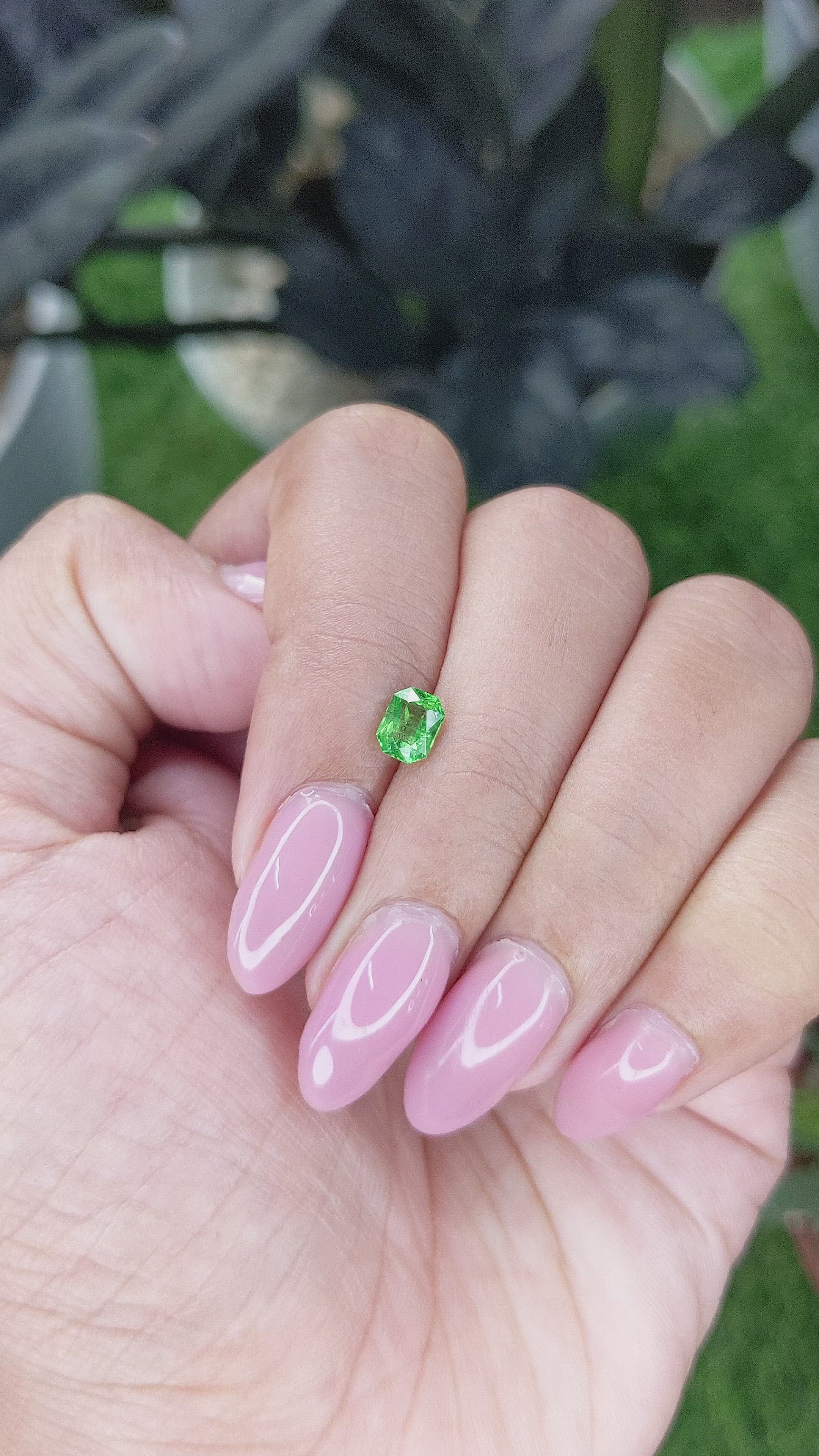 0.68 Ct. Tsavorite Garnet from Tanzania Size Video