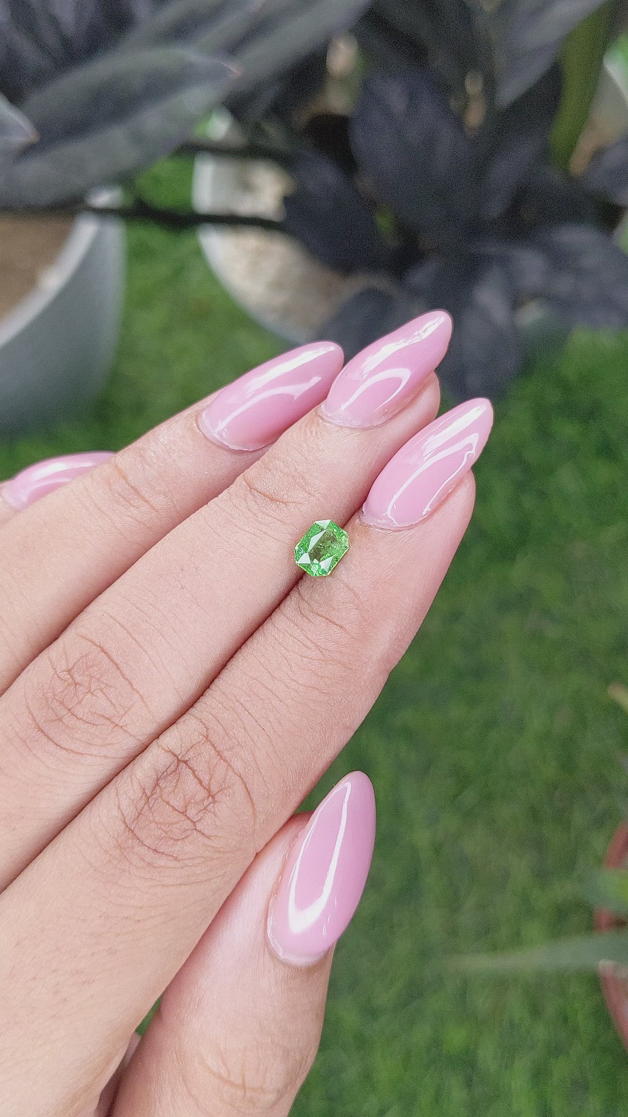 0.68 Ct. Tsavorite Garnet from Tanzania Size Video