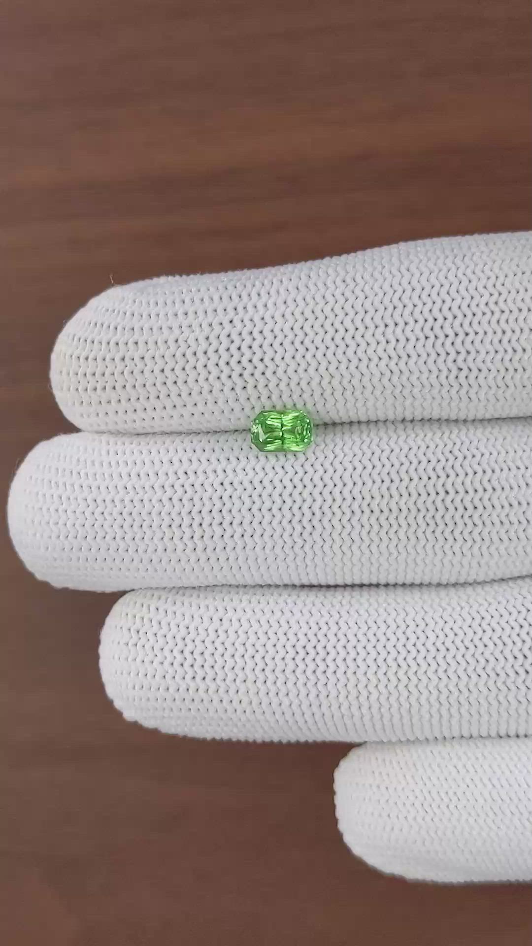 0.93 Ct. Tsavorite Garnet from Tanzania Size Video