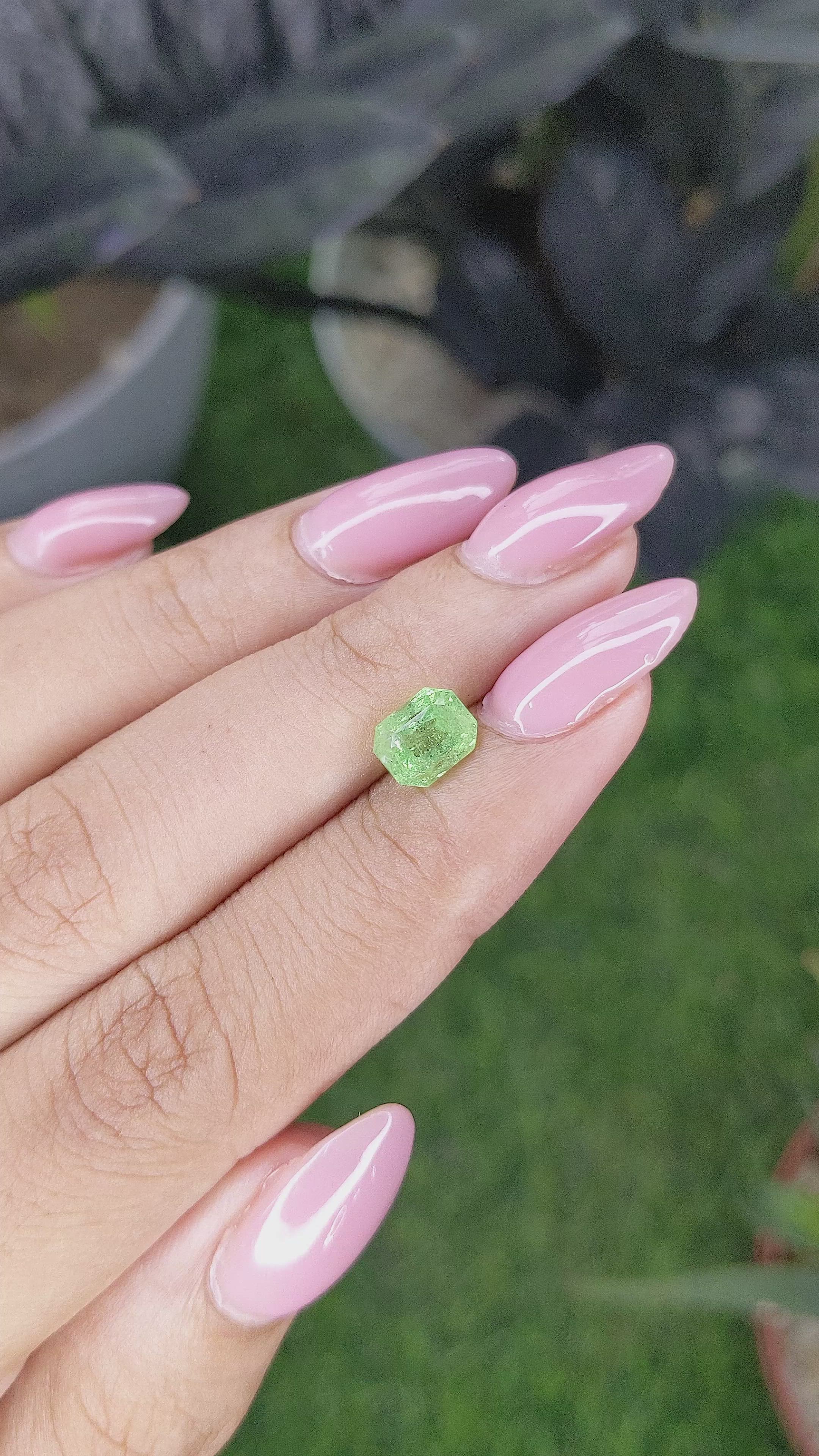 1.70 Ct. Tsavorite Garnet from Tanzania Size Video