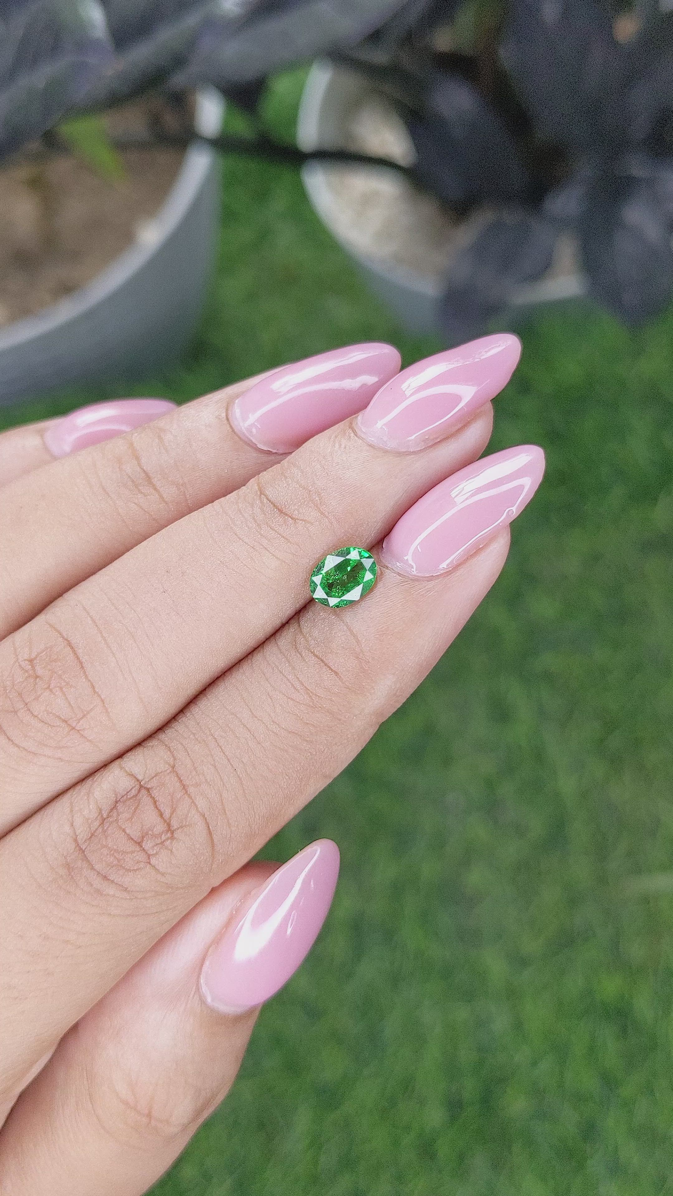 0.84 Ct. Tsavorite Garnet from Tanzania Size Video