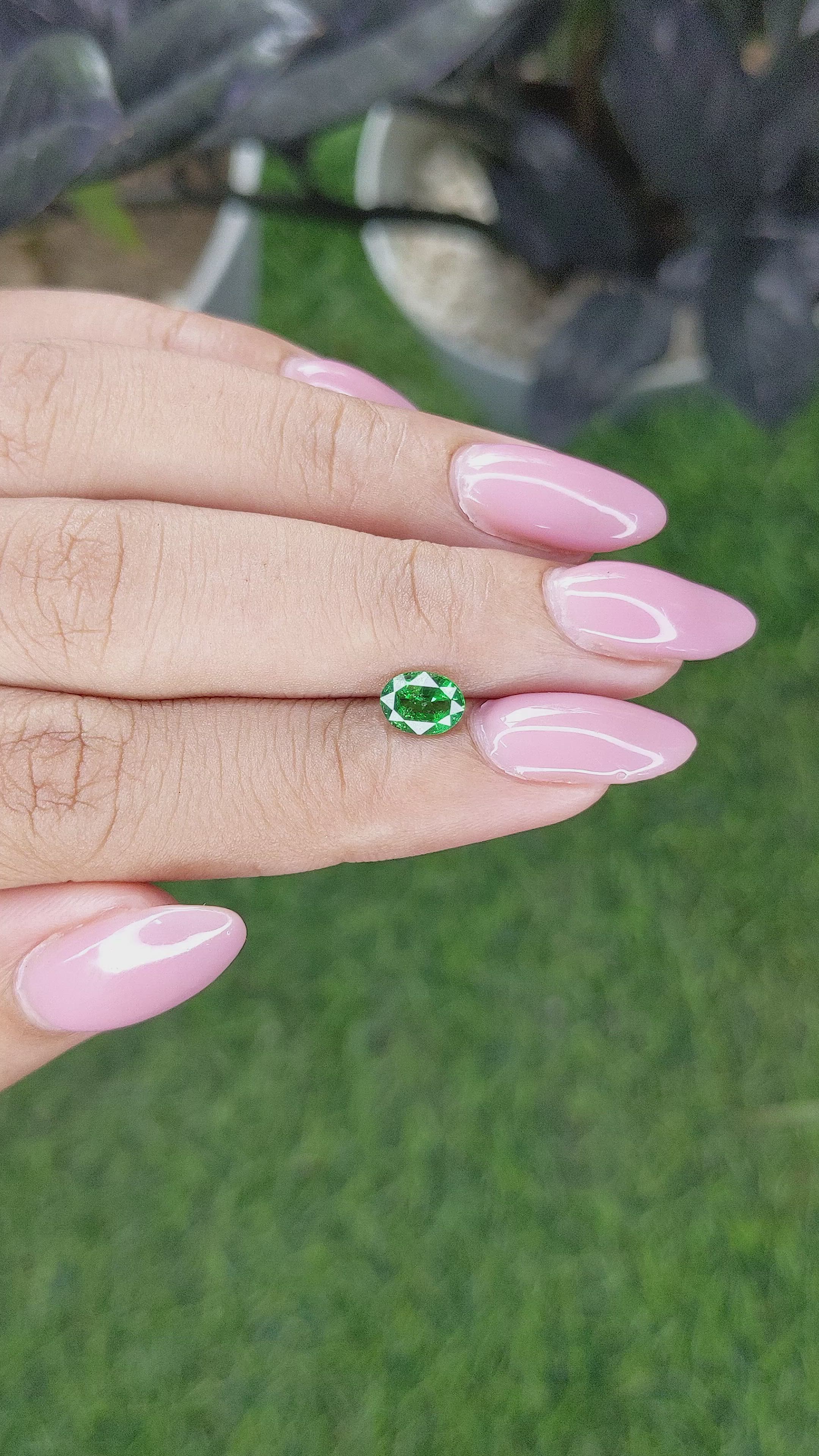 0.84 Ct. Tsavorite Garnet from Tanzania Size Video