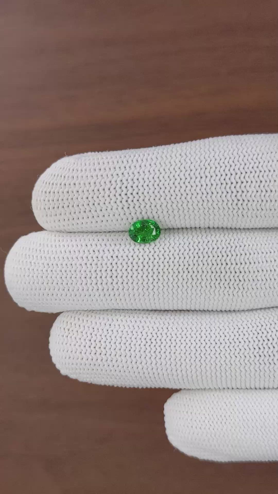 0.84 Ct. Tsavorite Garnet from Tanzania Size Video