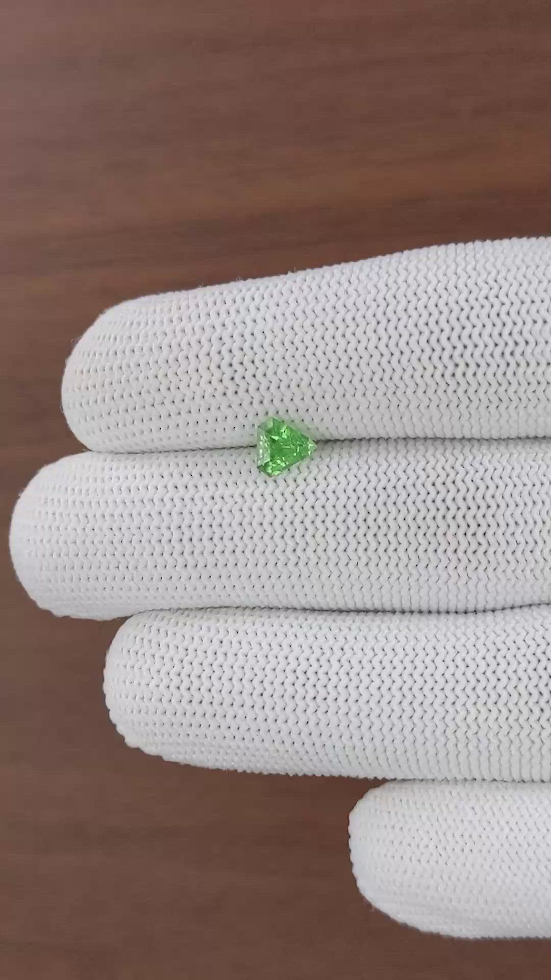 0.81 Ct. Tsavorite Garnet from Tanzania Size Video