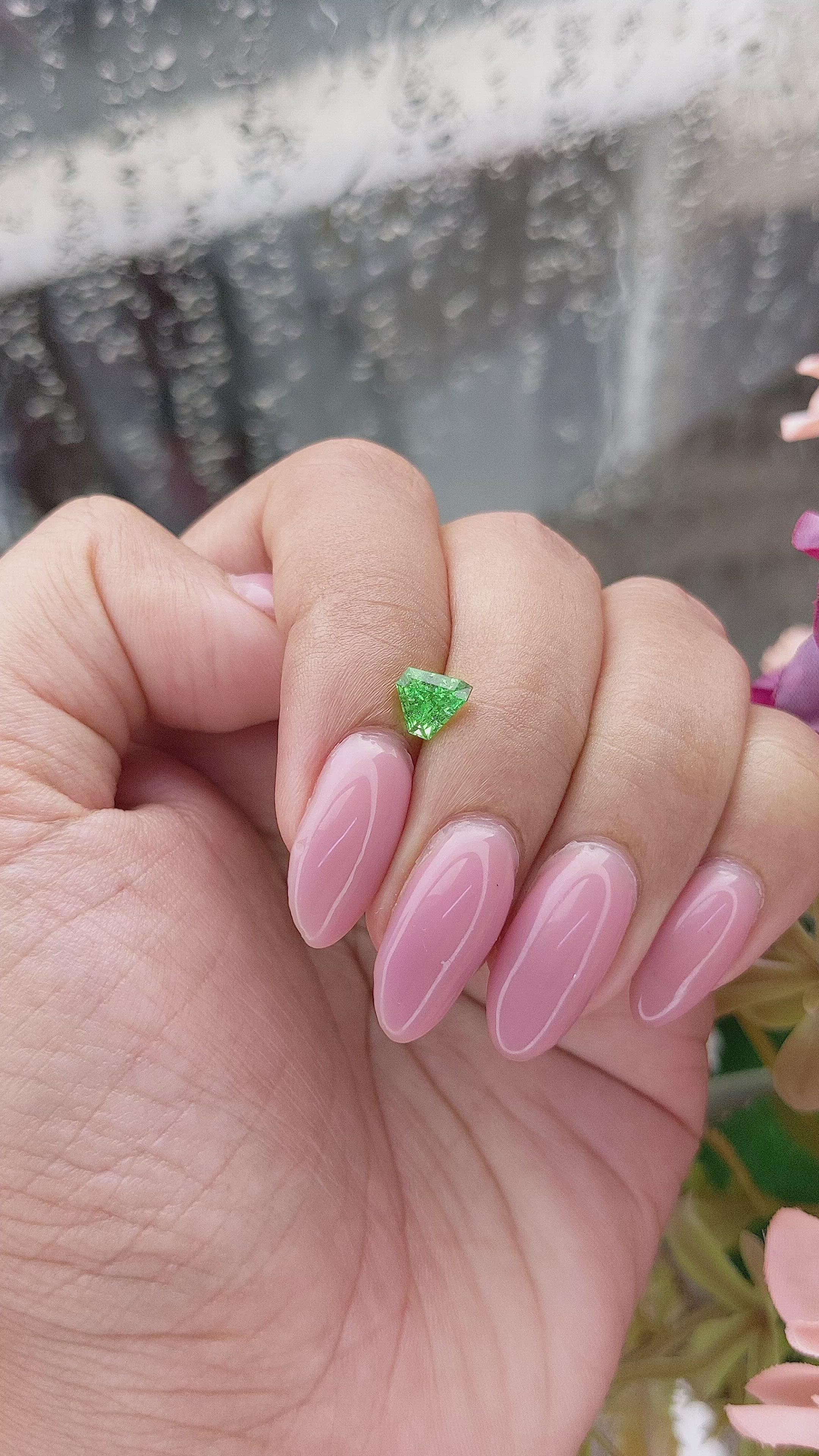 0.81 Ct. Tsavorite Garnet from Tanzania Size Video