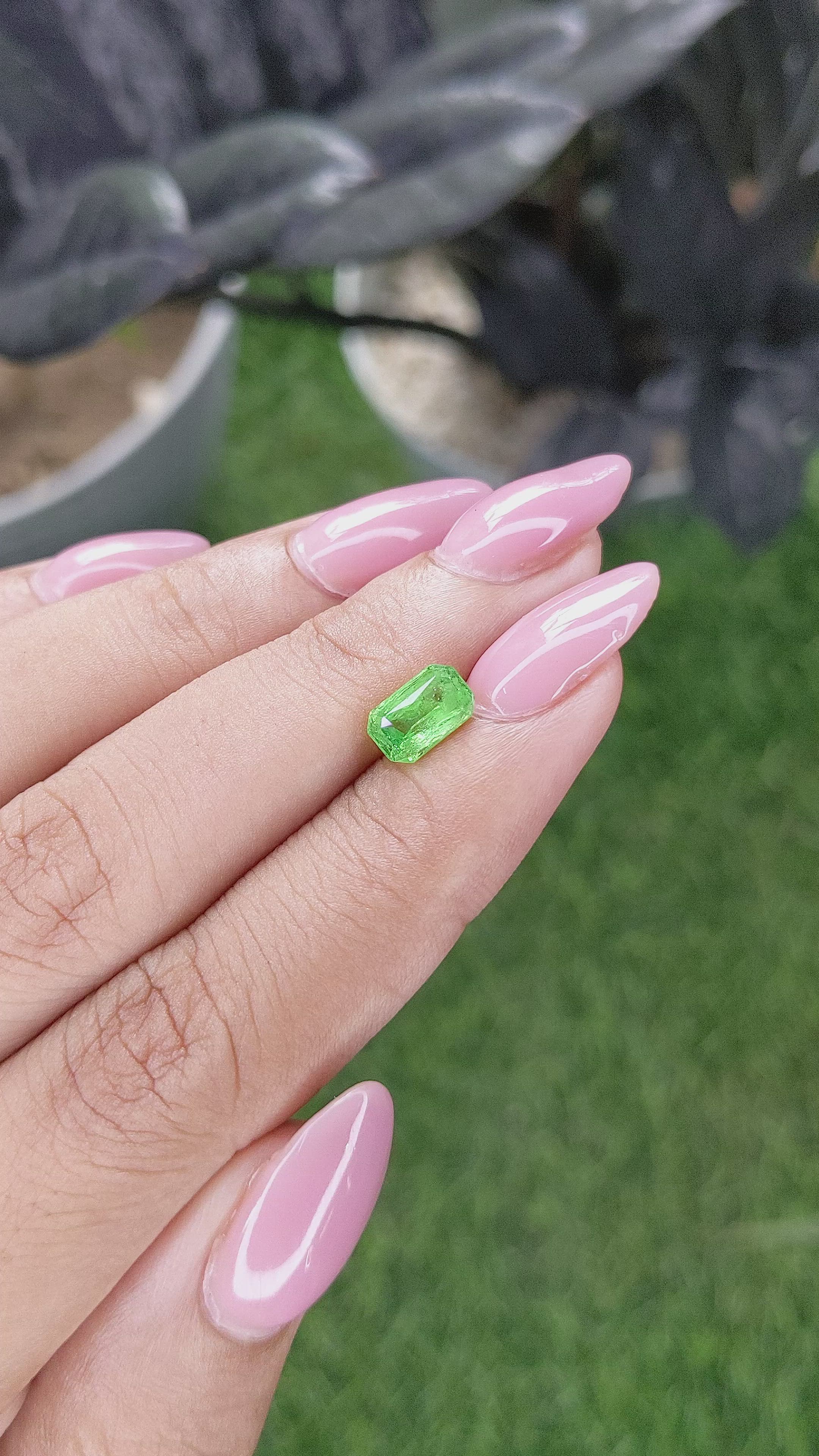 1.29 Ct. Tsavorite Garnet from Tanzania Size Video