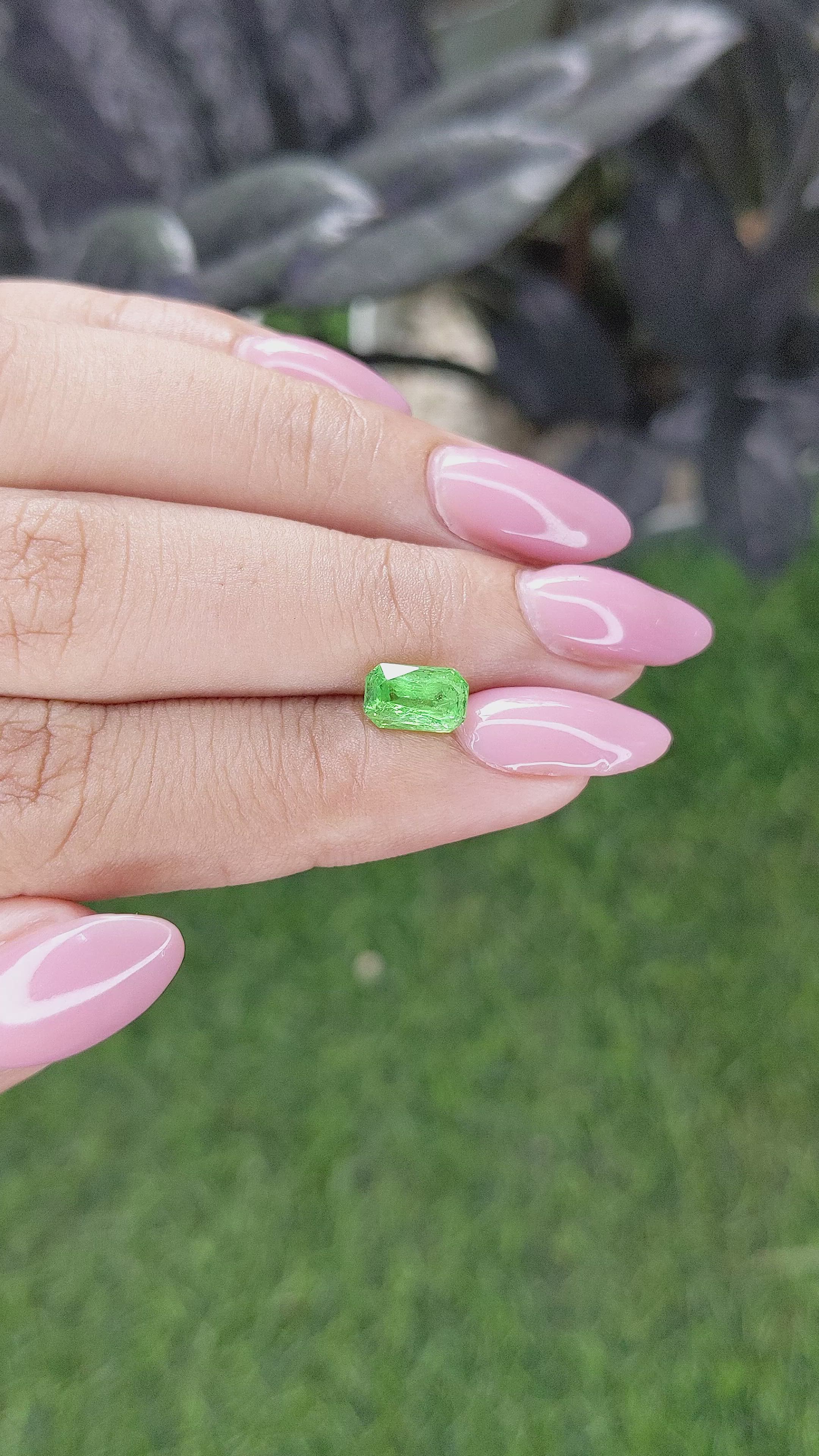 1.29 Ct. Tsavorite Garnet from Tanzania Size Video