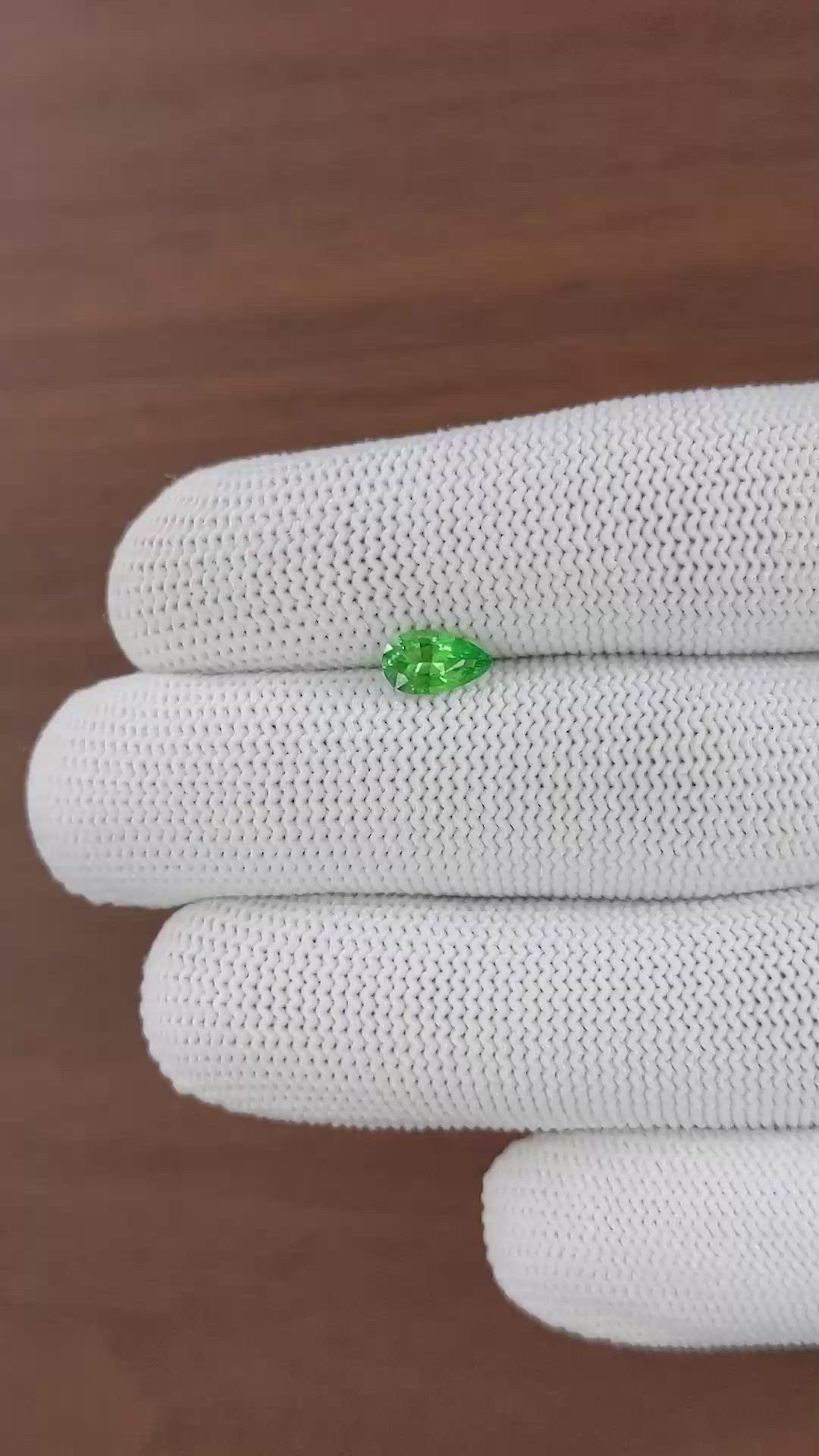 0.77 Ct. Tsavorite Garnet from Tanzania Size Video