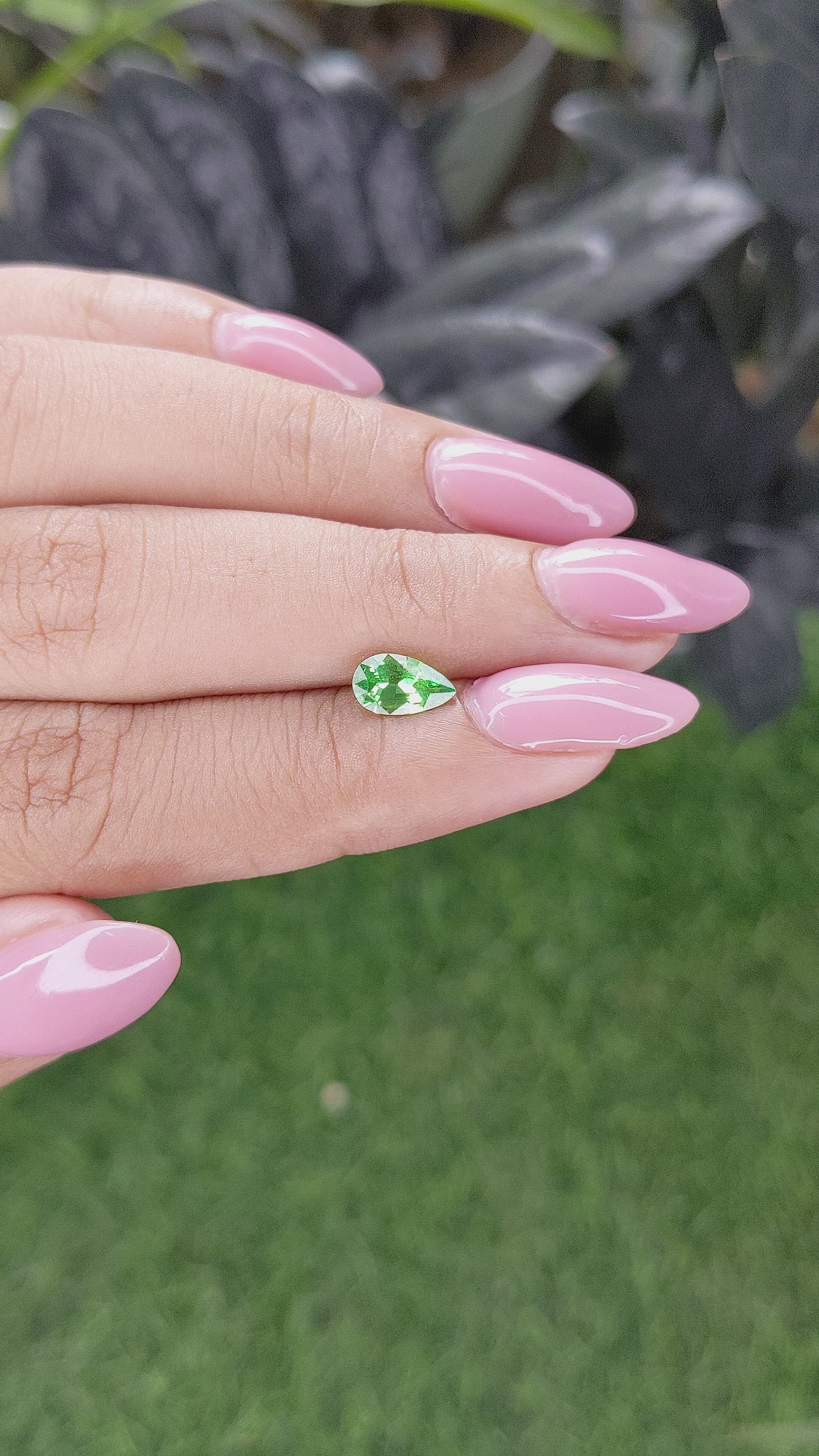 0.77 Ct. Tsavorite Garnet from Tanzania Size Video