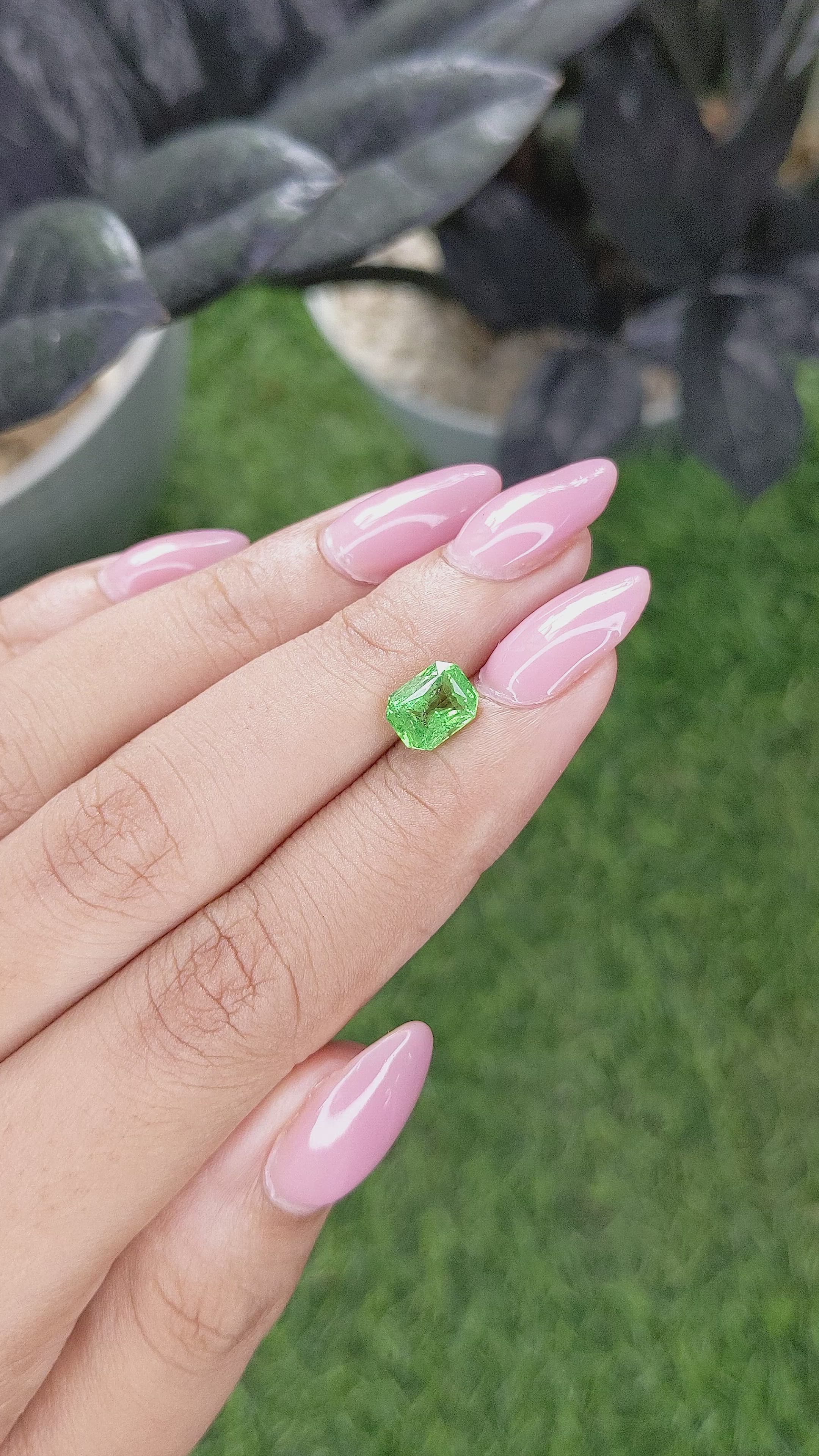 1.61 Ct. Tsavorite Garnet from Tanzania Size Video