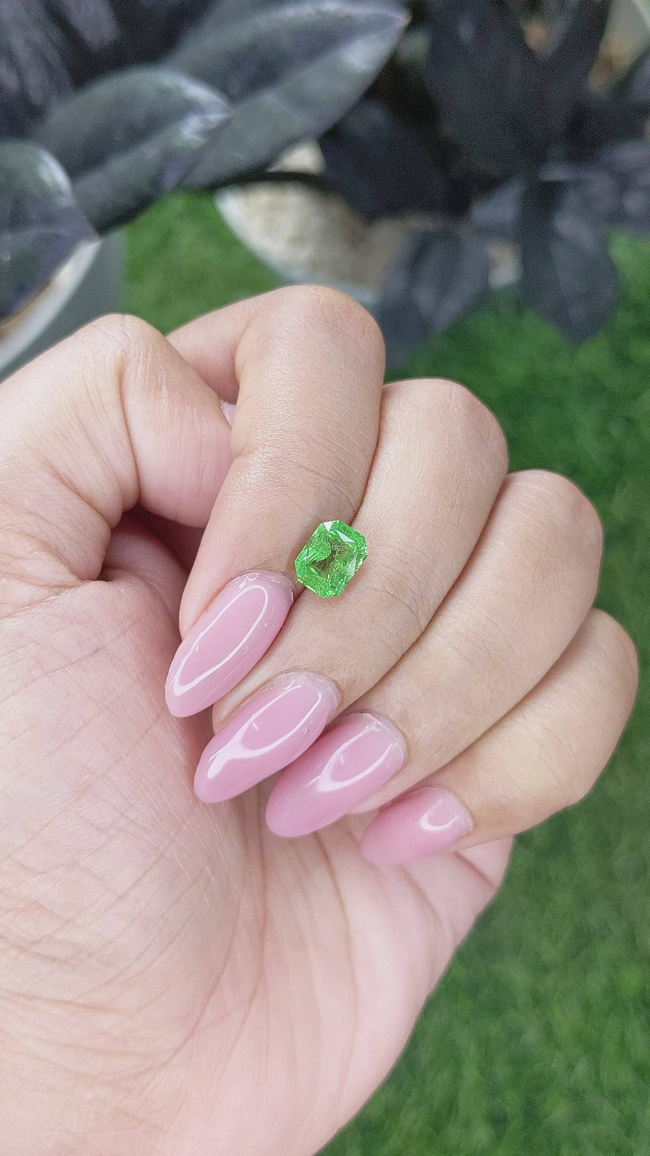 1.61 Ct. Tsavorite Garnet from Tanzania Size Video