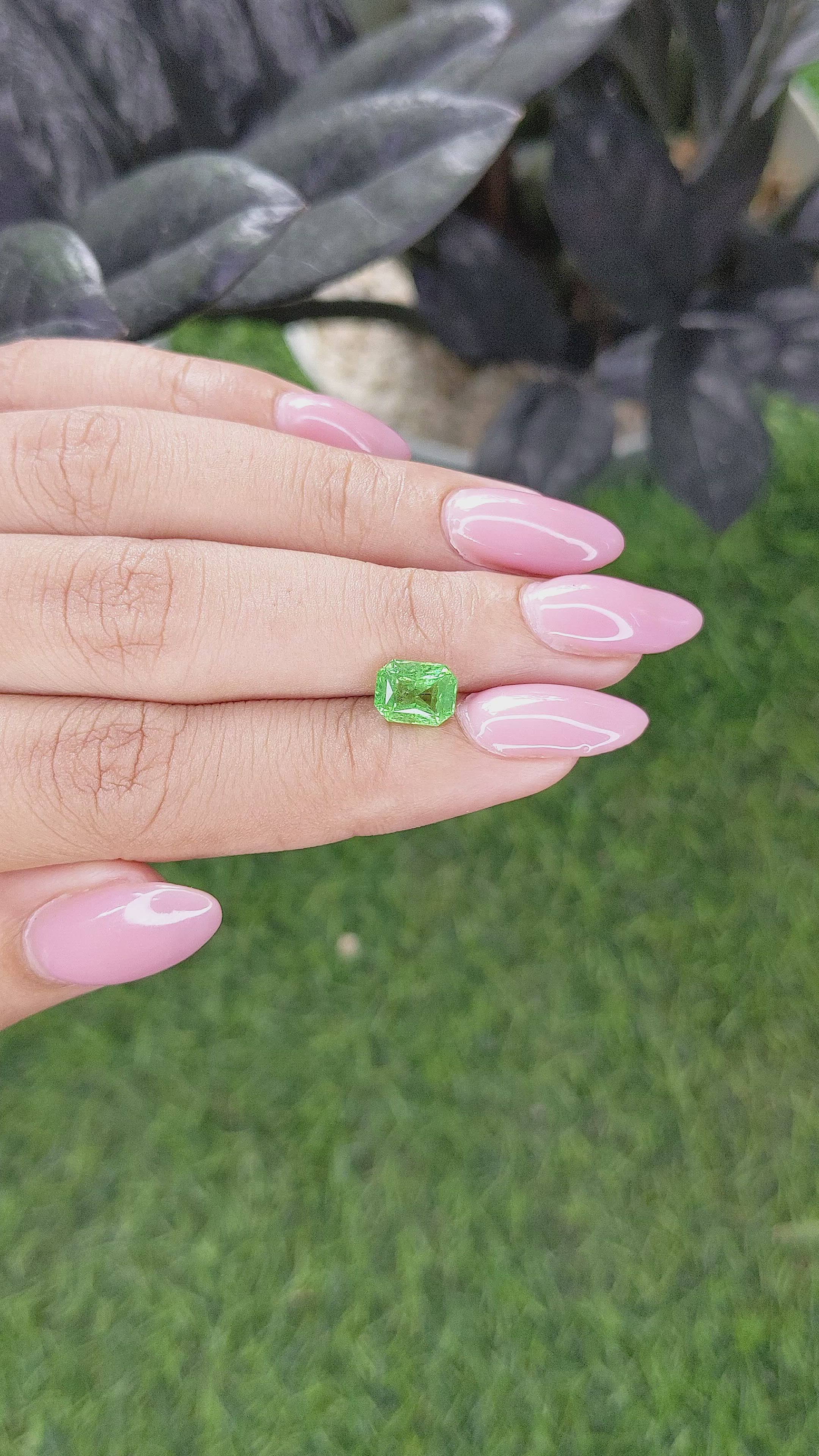 1.61 Ct. Tsavorite Garnet from Tanzania Size Video