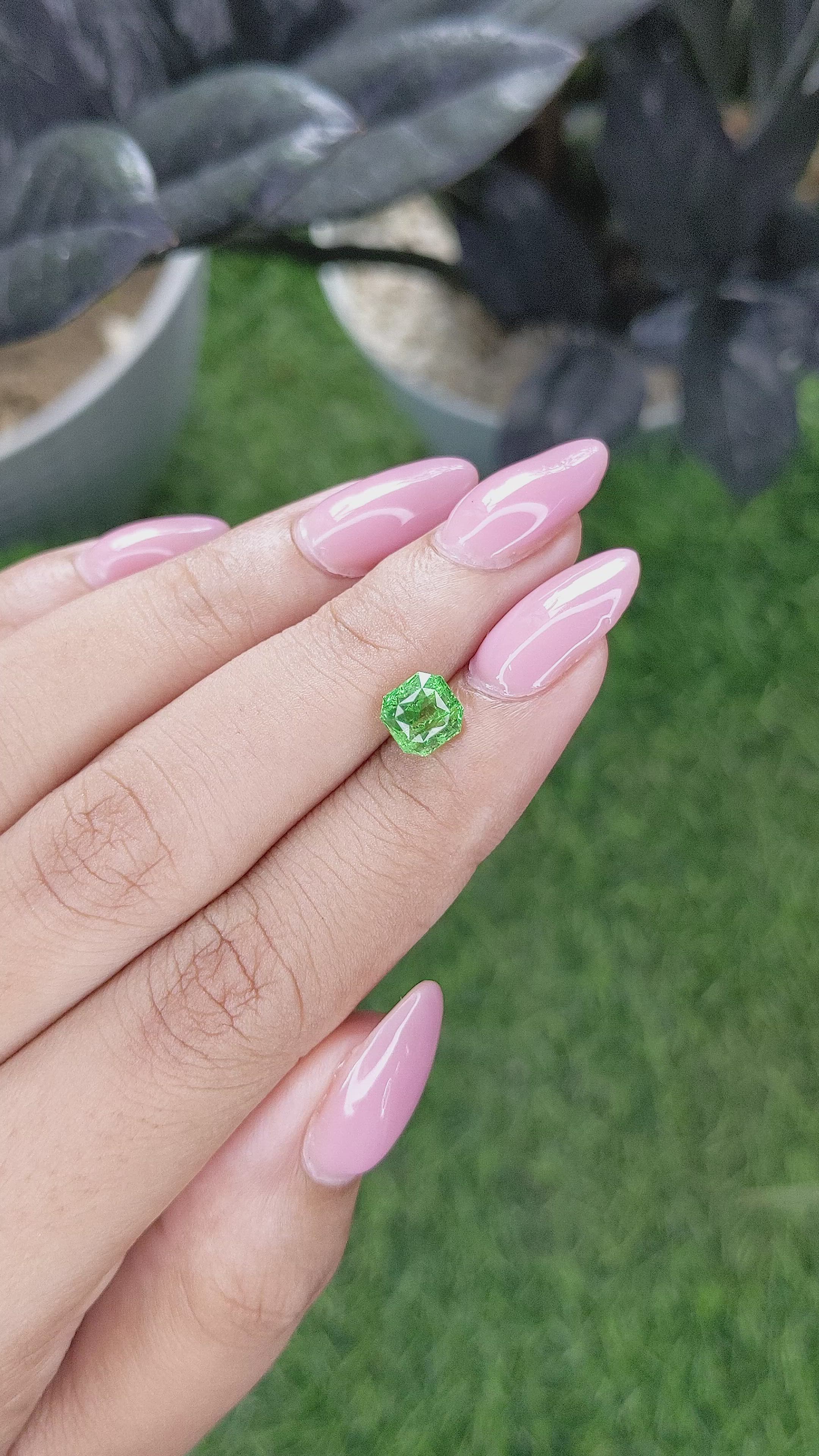 1.66 Ct. Tsavorite Garnet from Tanzania Size Video