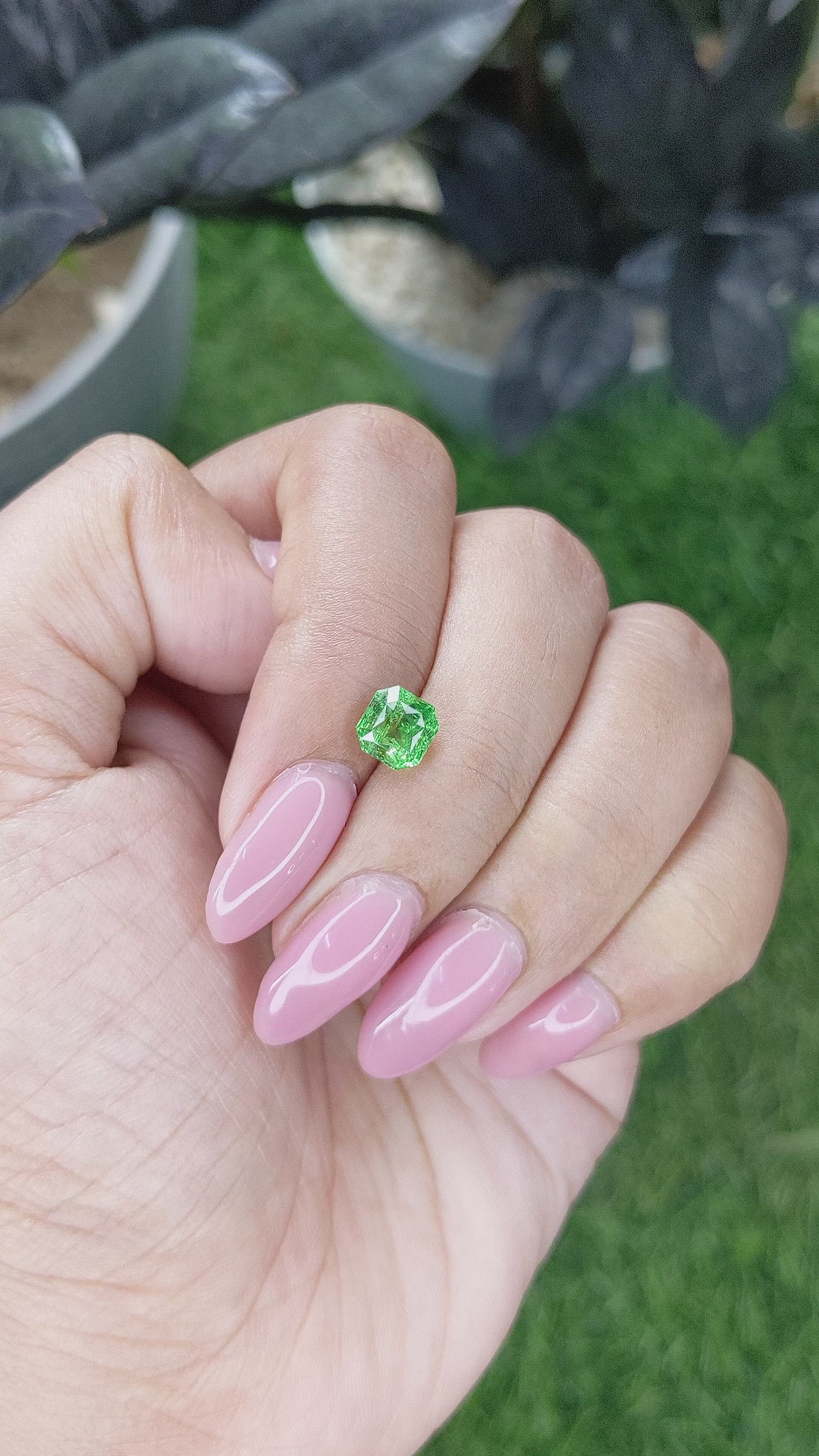1.66 Ct. Tsavorite Garnet from Tanzania Size Video