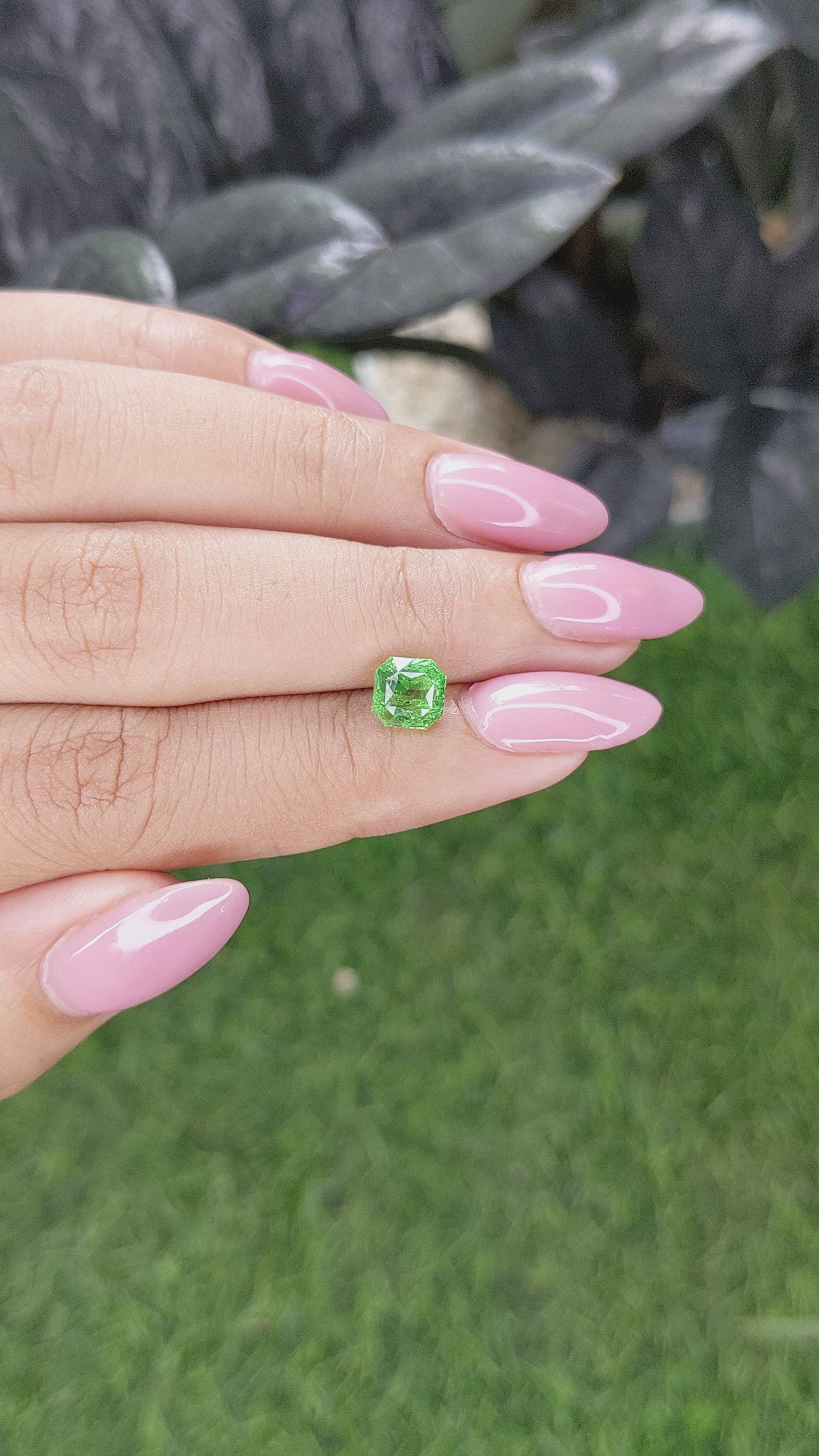 1.66 Ct. Tsavorite Garnet from Tanzania Size Video