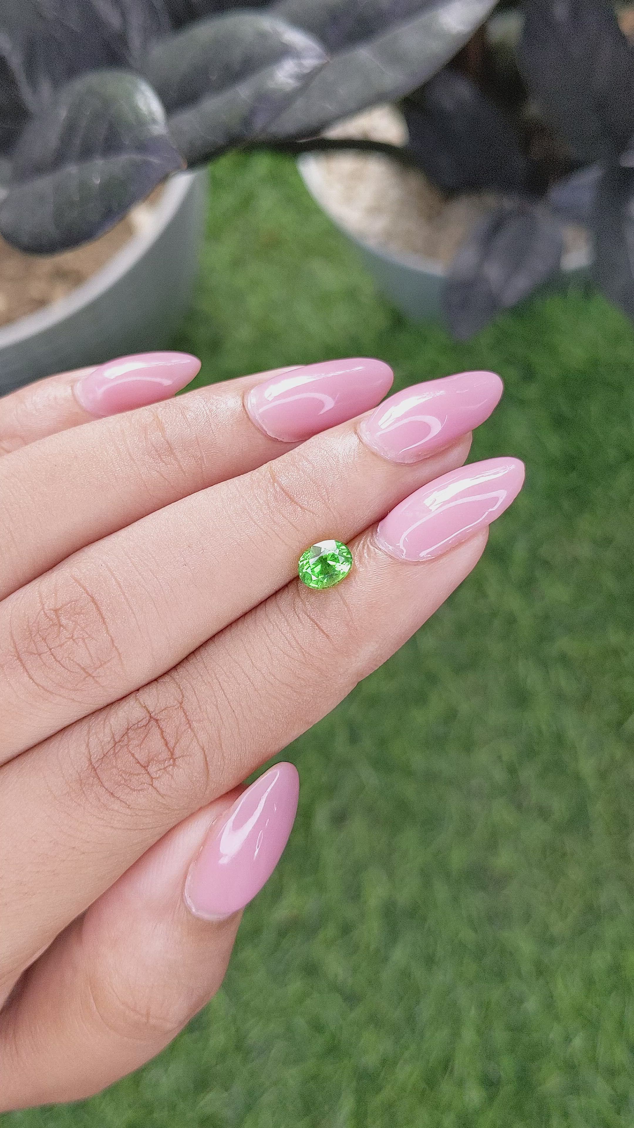 0.83 Ct. Tsavorite Garnet from Tanzania Size Video