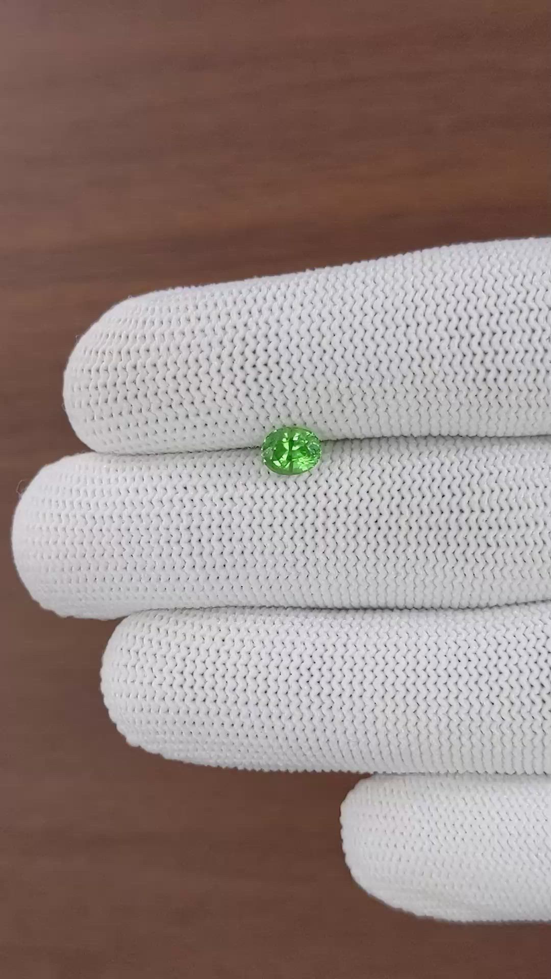 0.83 Ct. Tsavorite Garnet from Tanzania Size Video