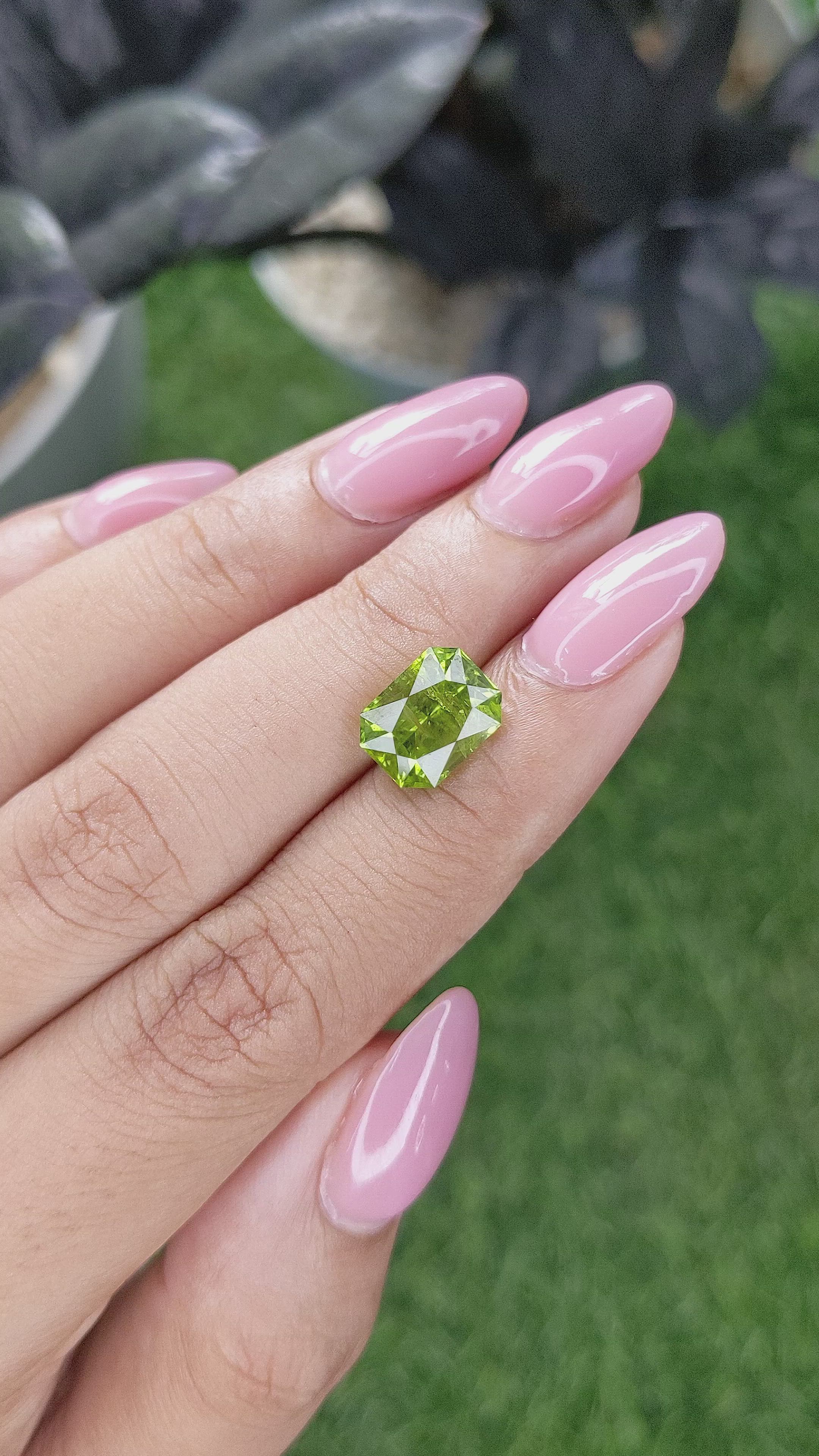 3.88 Ct. Yellowish Green Peridot from Pakistan Size Video