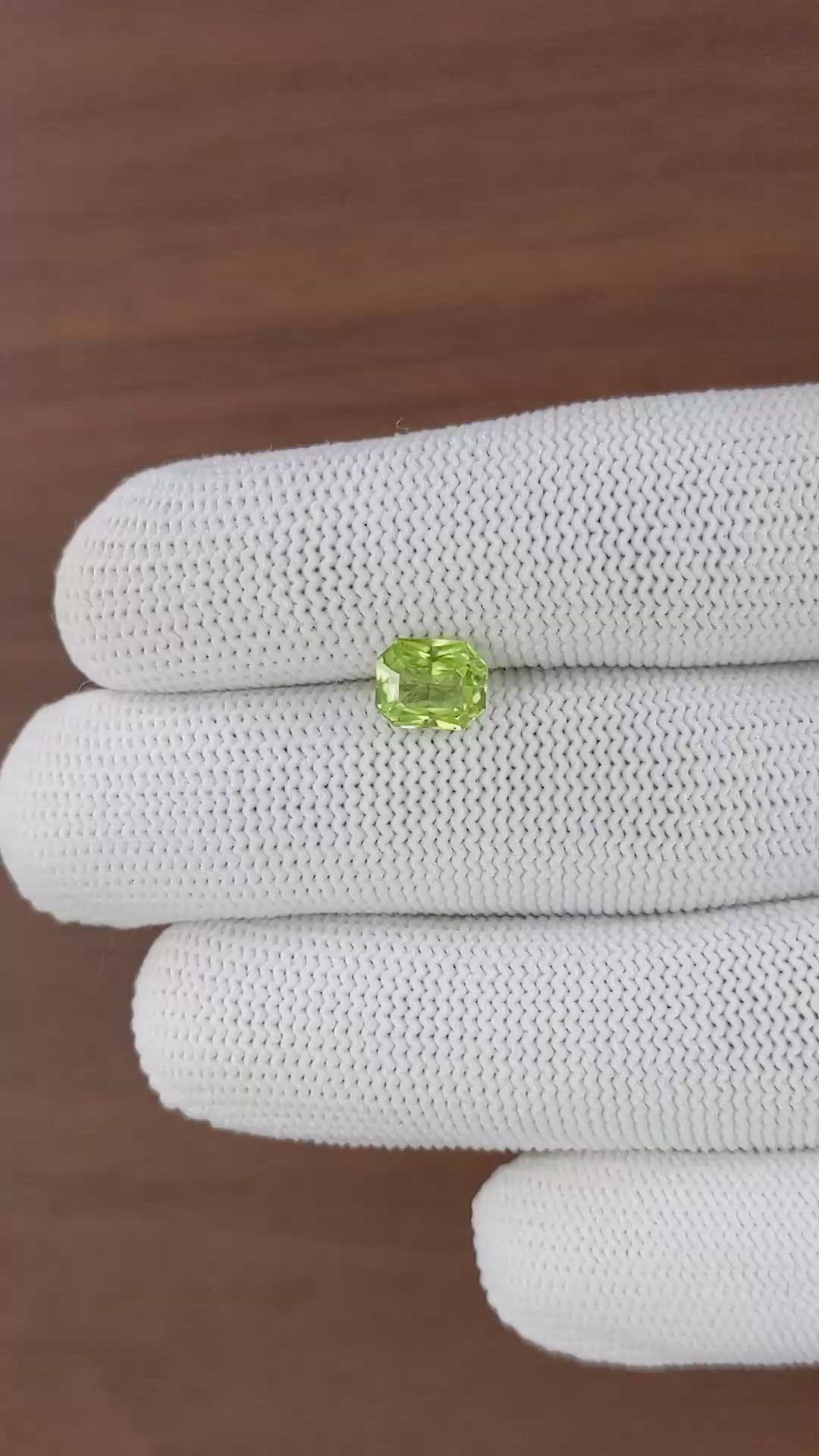 1.61 Ct. Green (Lime Green) Peridot from Pakistan Size Video