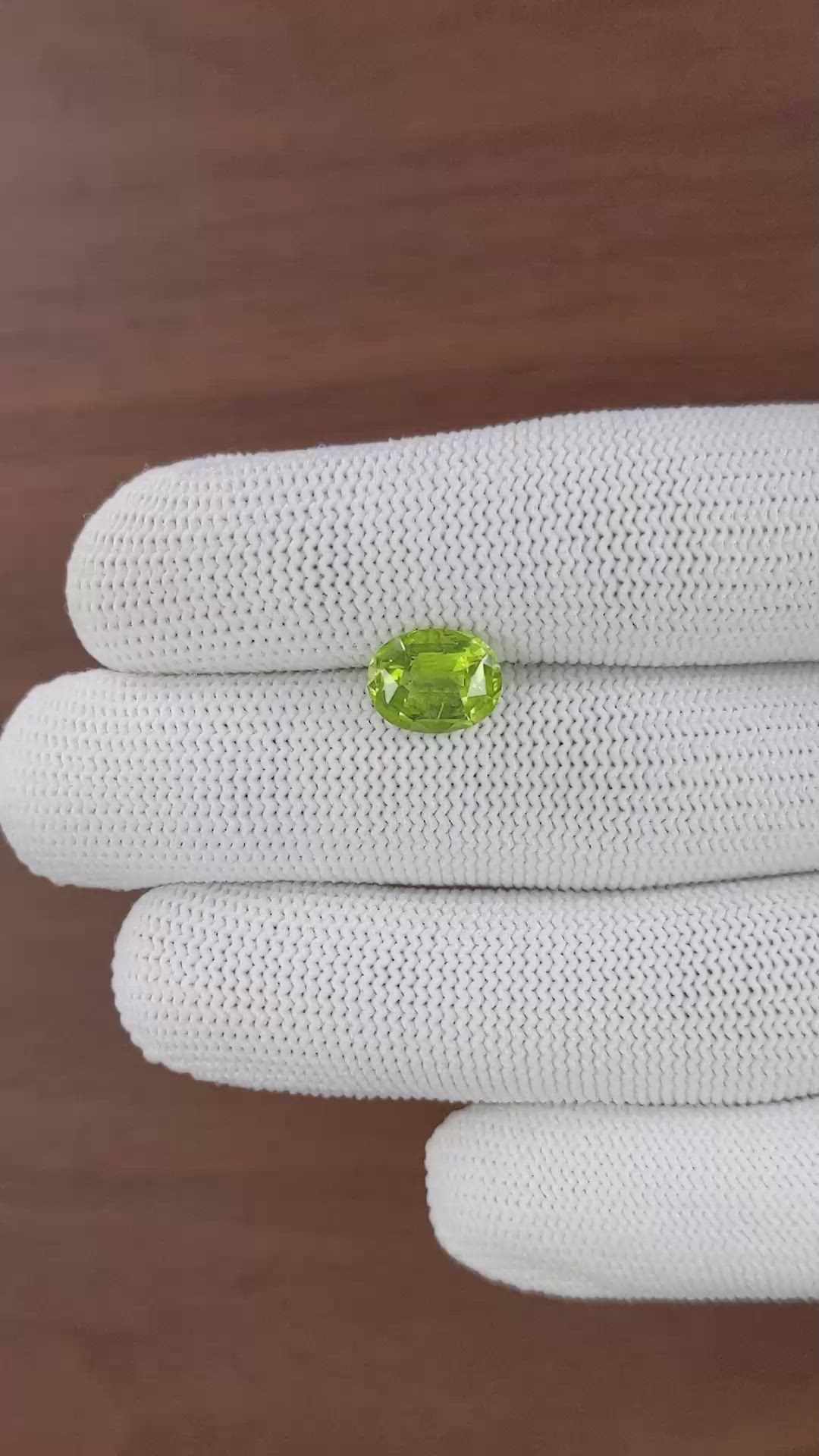 2.76 Ct. Yellowish Green Peridot from Pakistan Size Video