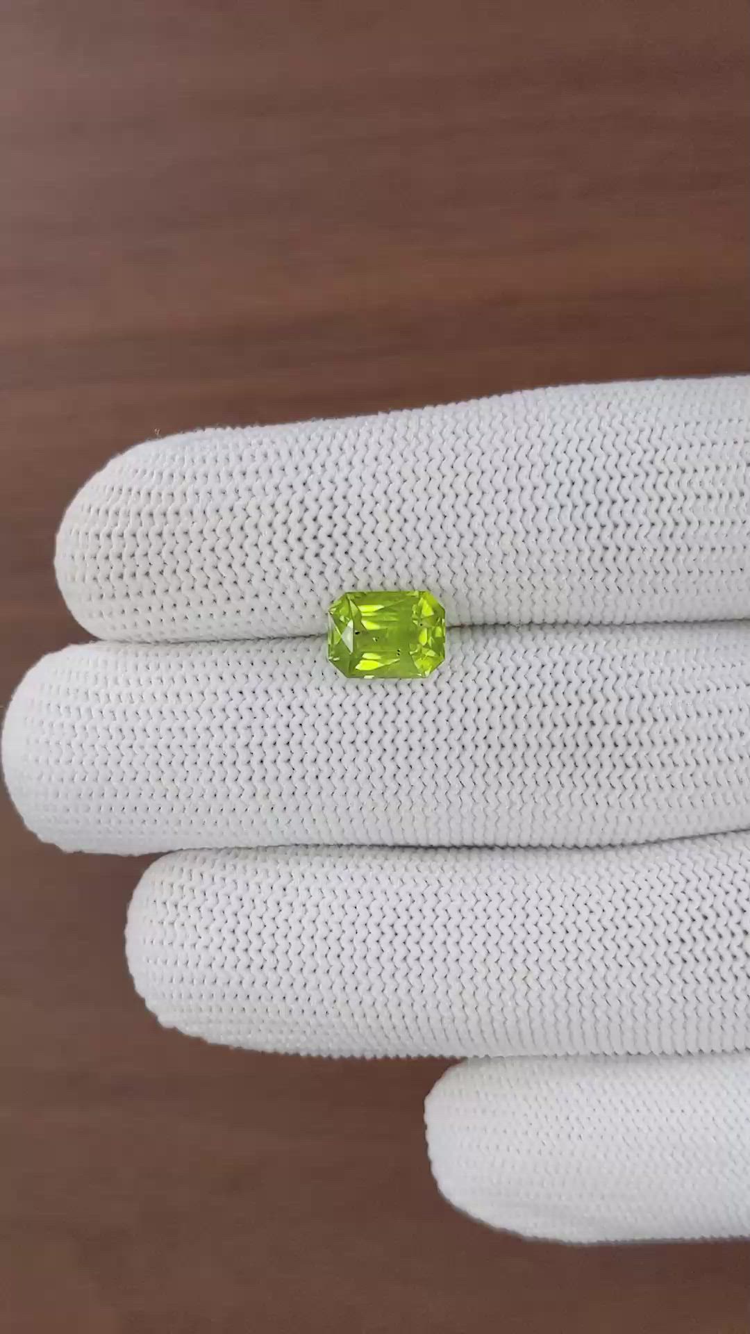 2.46 Ct. Yellowish Green Peridot from Pakistan Size Video