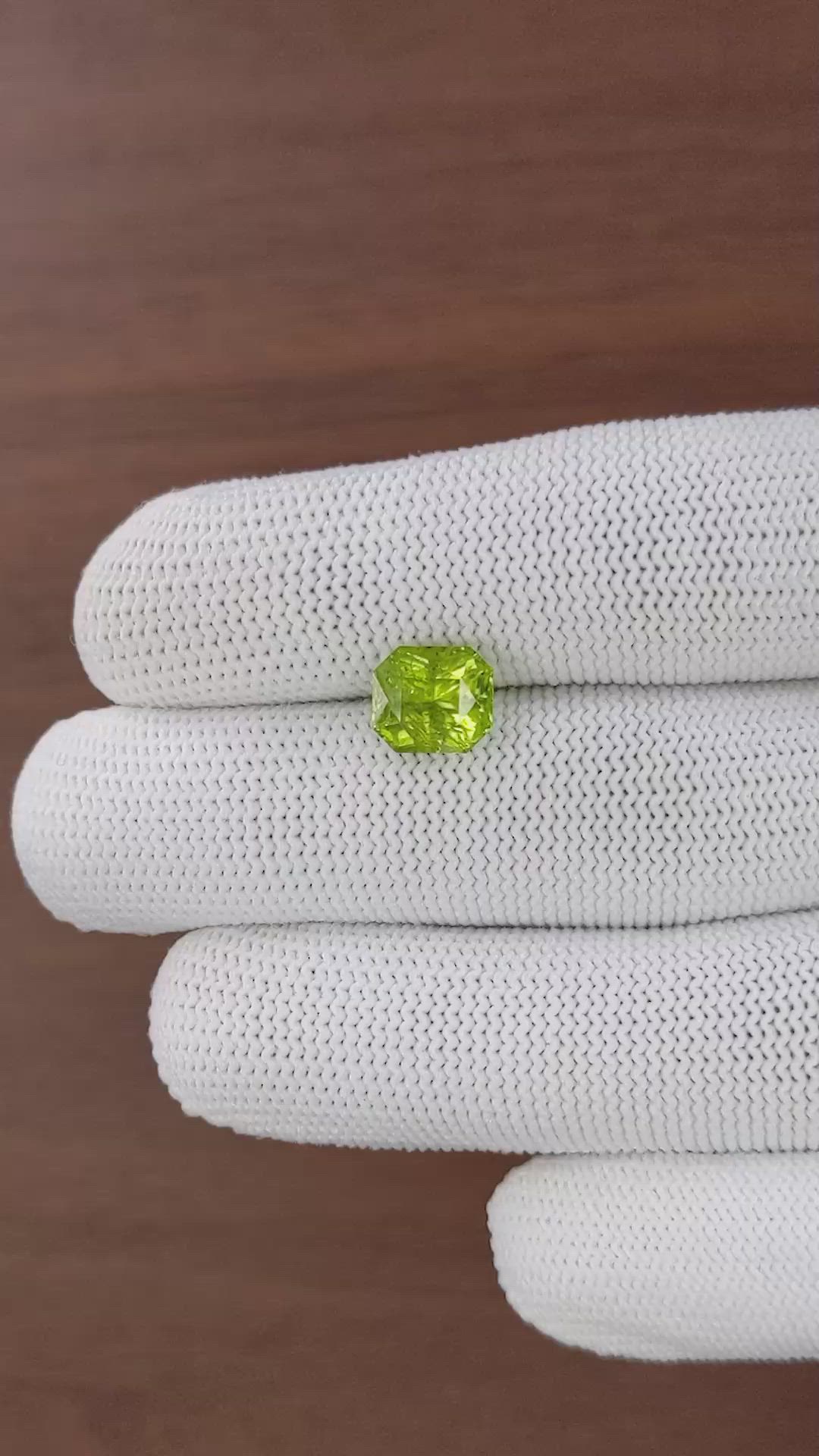 3.21 Ct. Yellowish Green Peridot from Pakistan Size Video