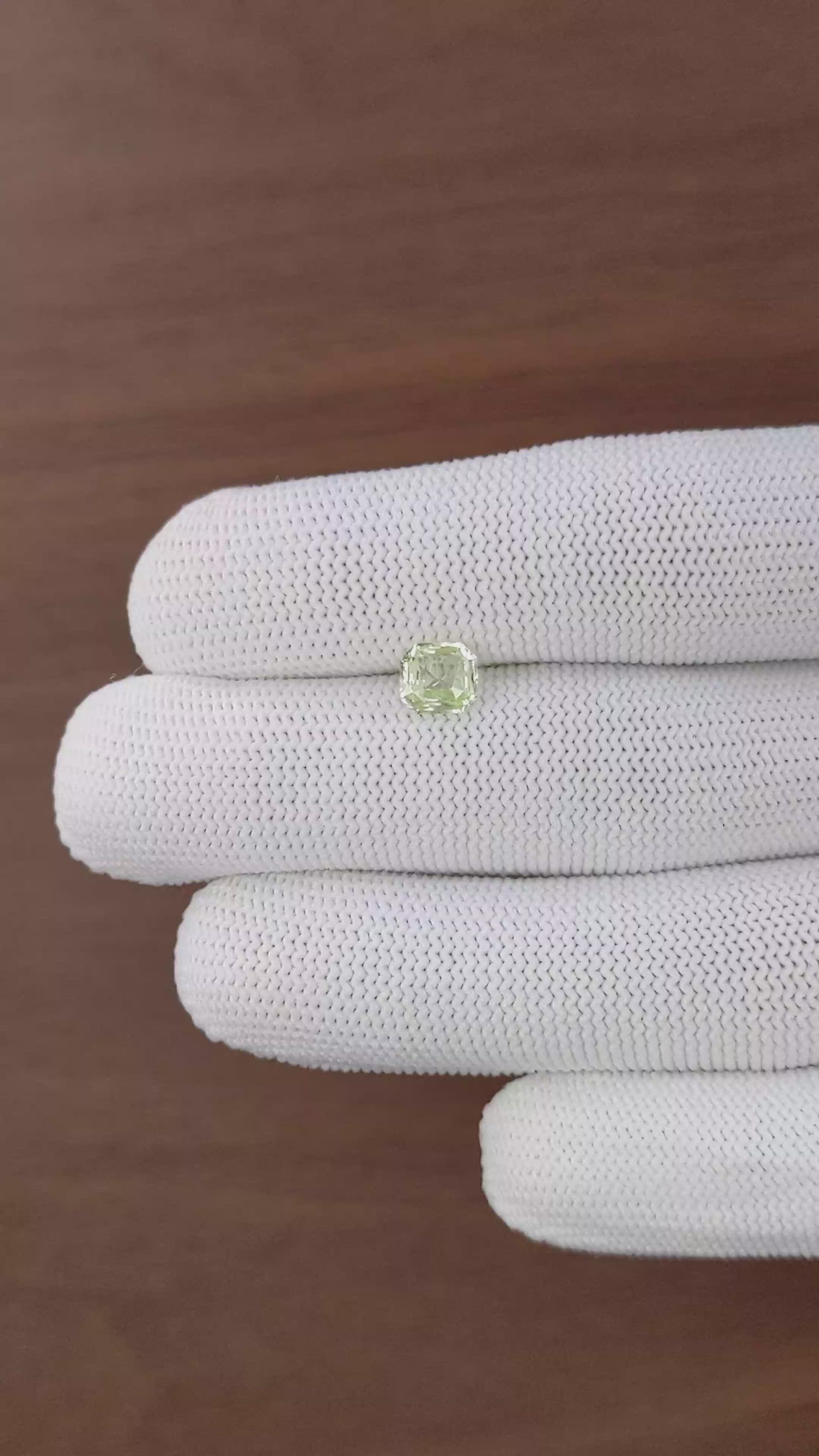 1.12 Ct. Yellowish Green Chrysoberyl from Tanzania Size Video