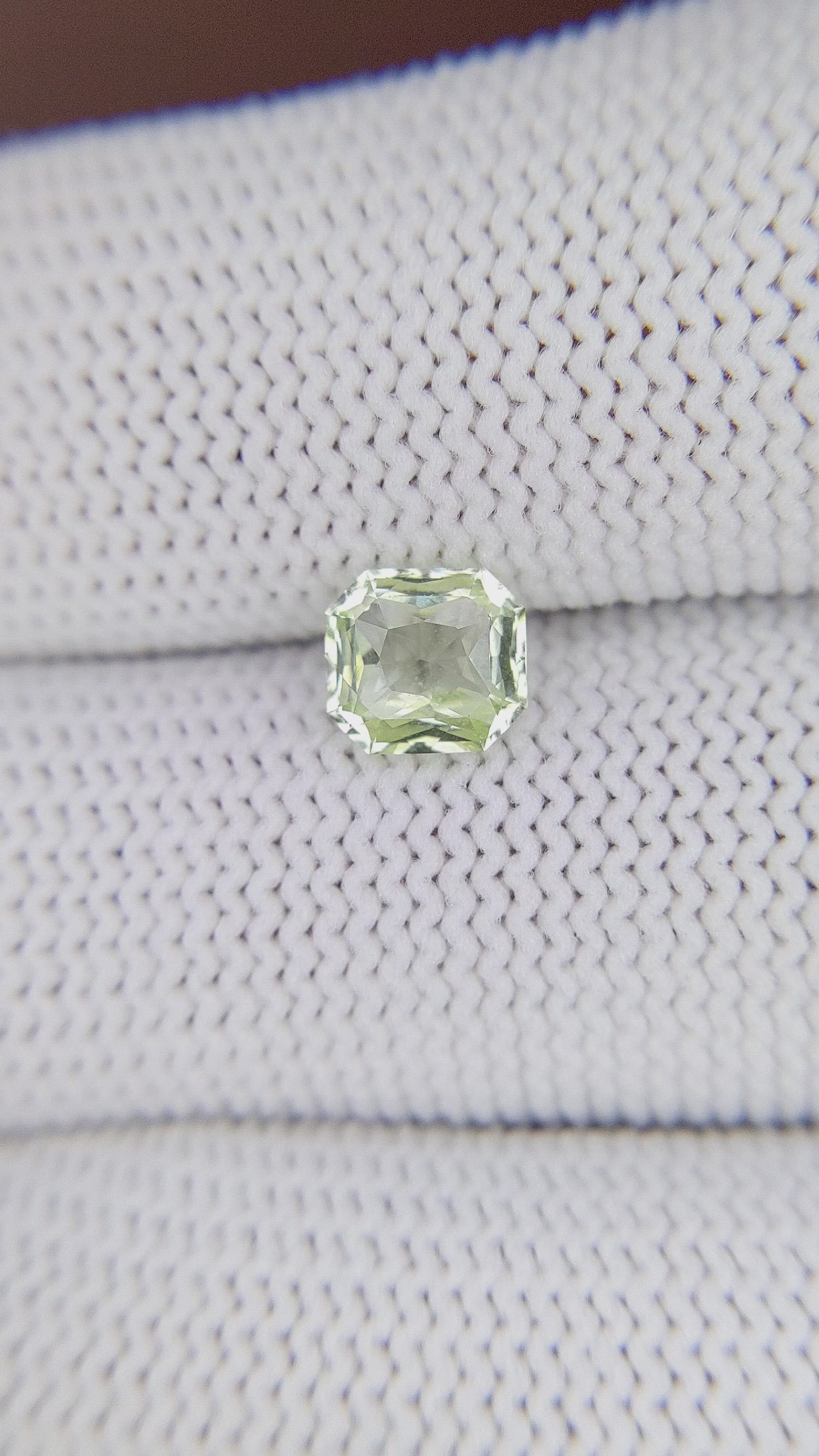 1.12 Ct. Yellowish Green Chrysoberyl from Tanzania Size Video
