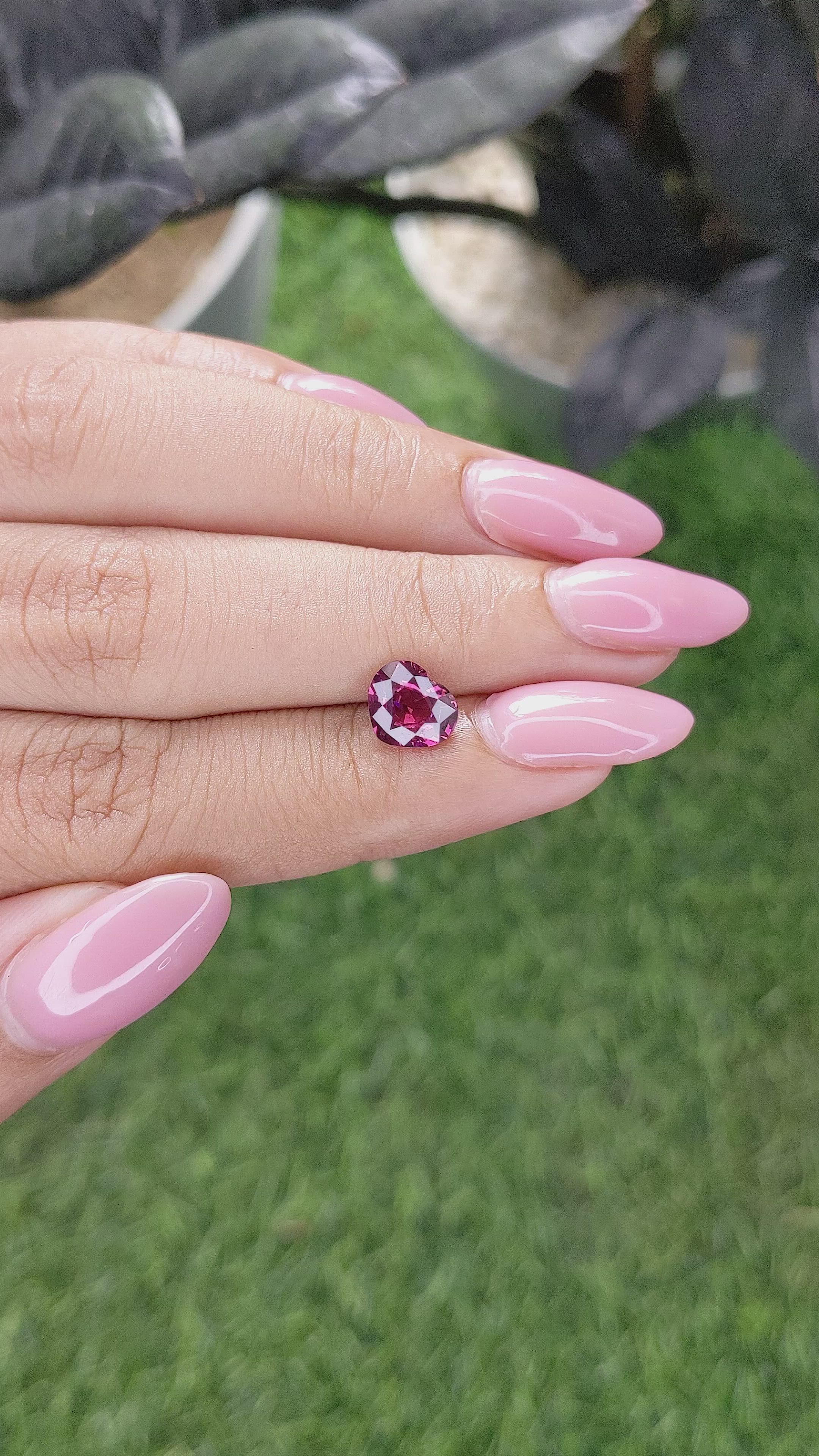 1.68 Ct. Purplish Pink Garnet from Tanzania Size Video