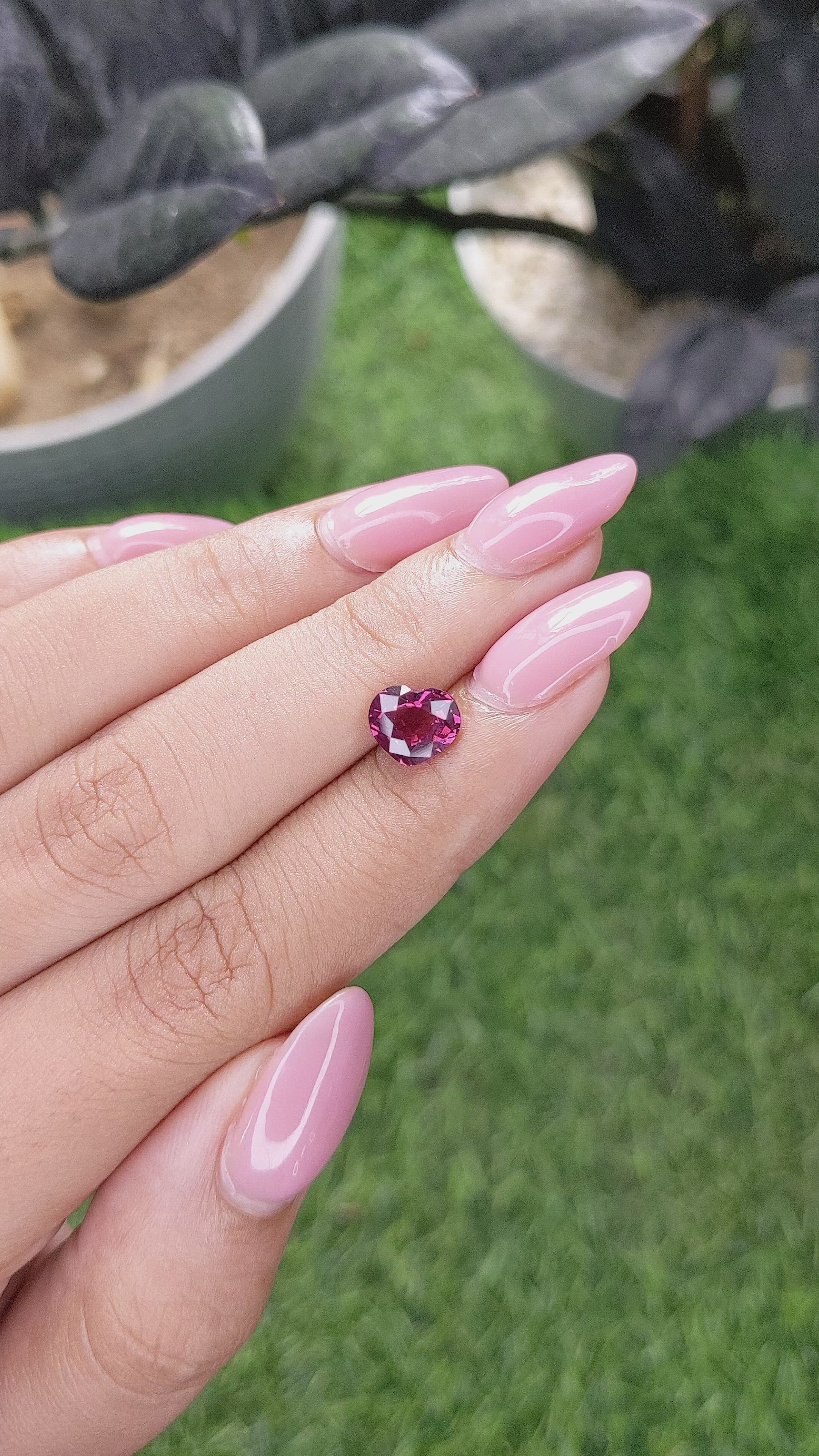 1.68 Ct. Purplish Pink Garnet from Tanzania Size Video