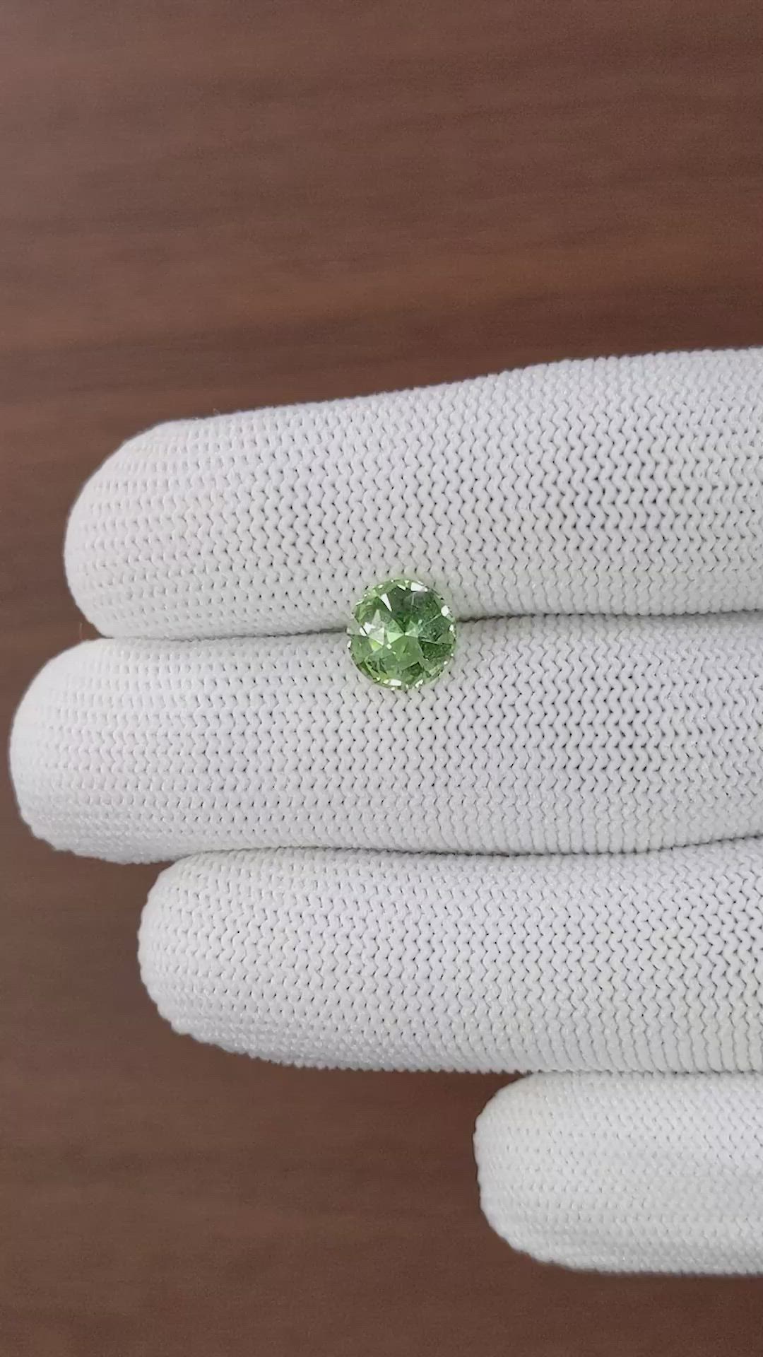 2.39 Ct. Yellowish Green Grossular Garnet from Tanzania Size Video