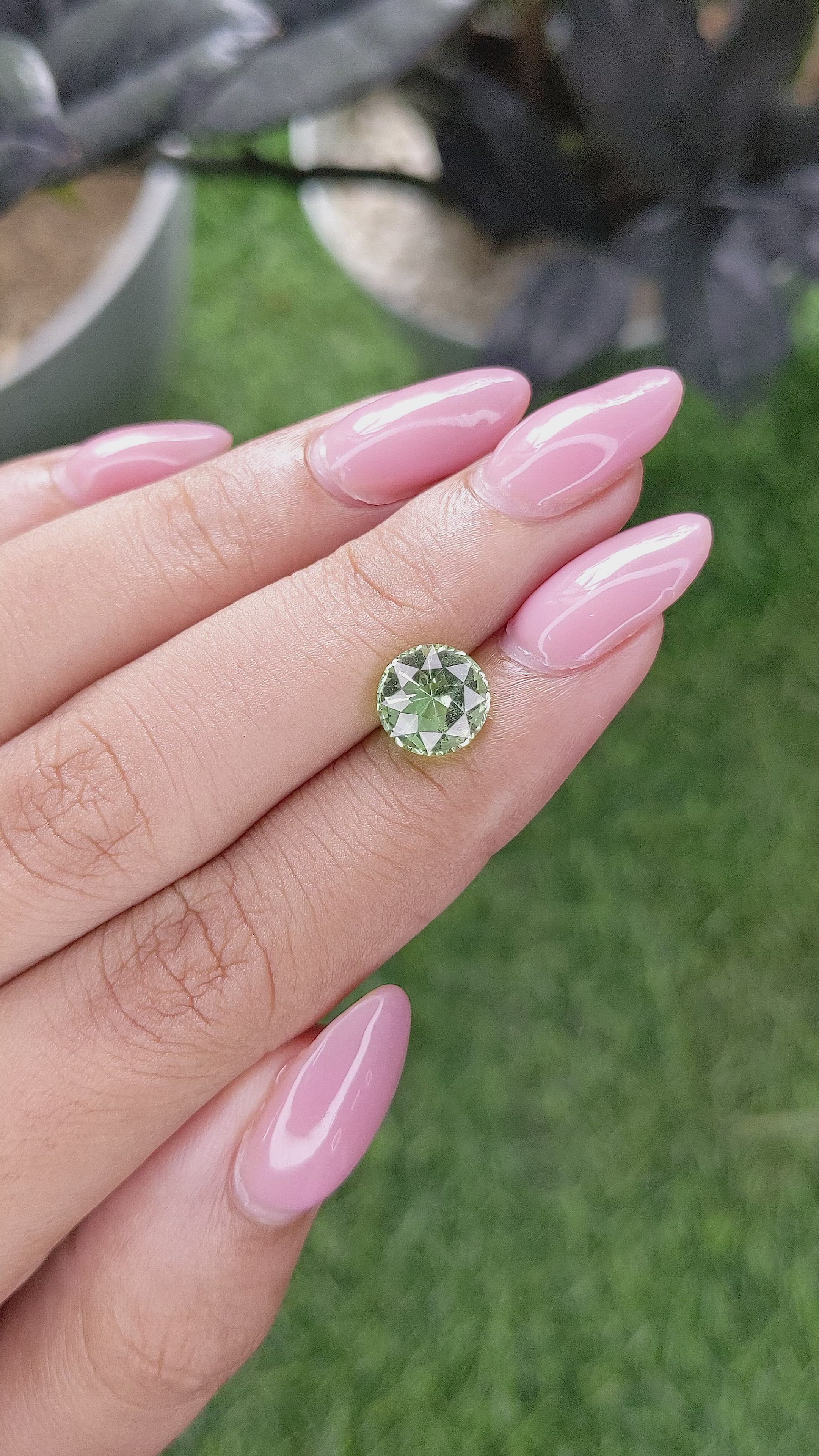 2.39 Ct. Yellowish Green Grossular Garnet from Tanzania Size Video