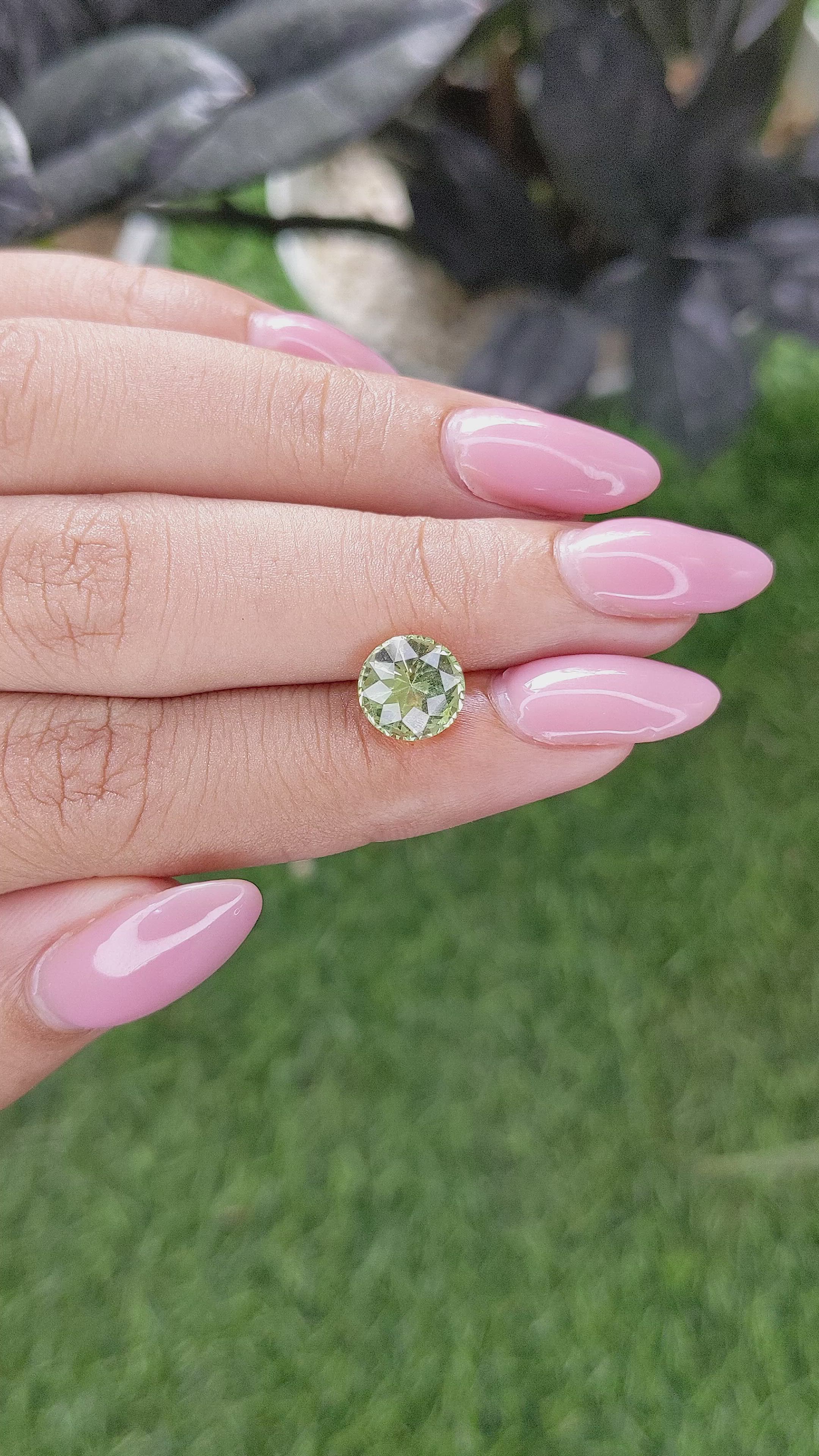 2.39 Ct. Yellowish Green Grossular Garnet from Tanzania Size Video