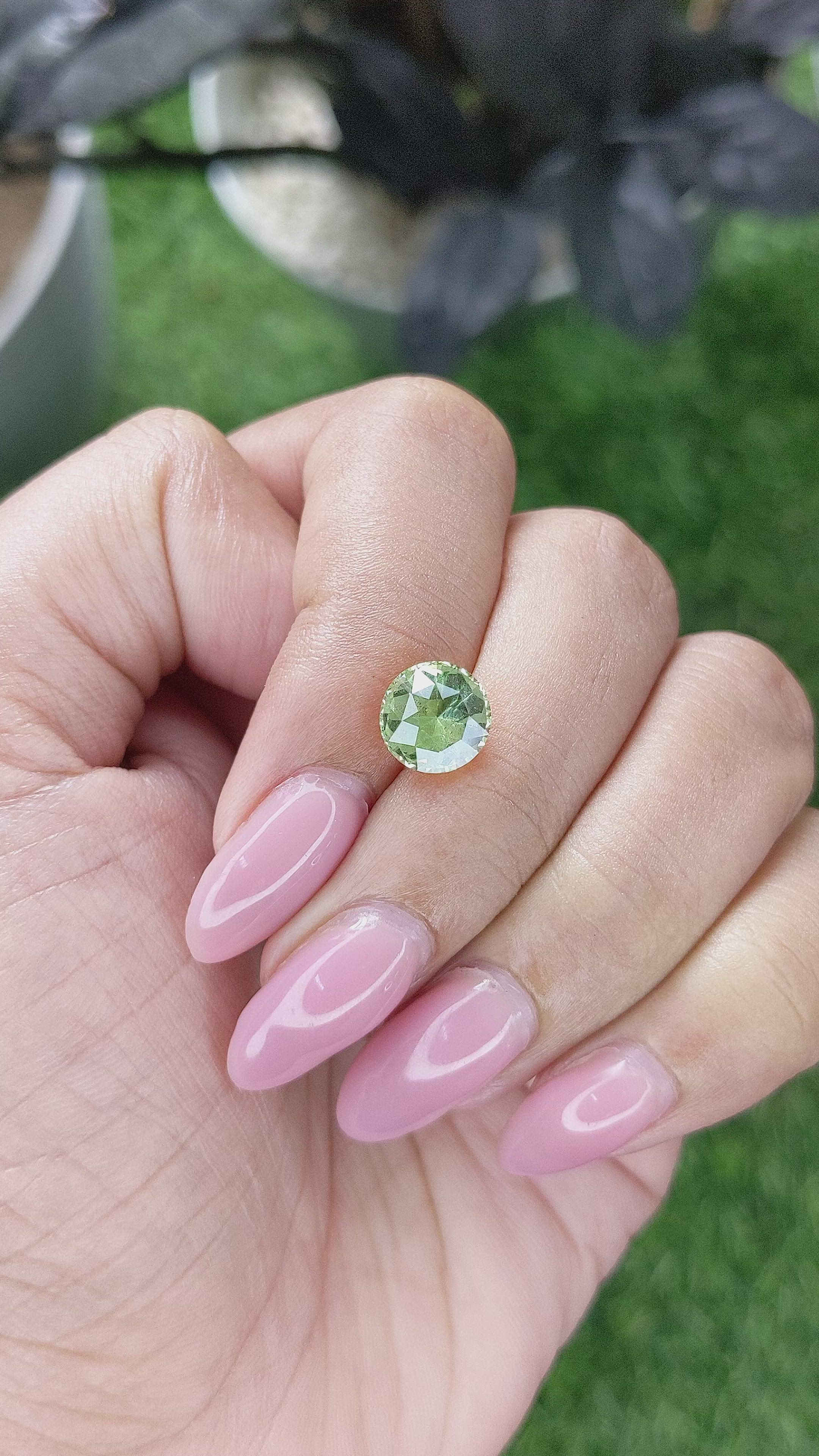 2.39 Ct. Yellowish Green Grossular Garnet from Tanzania Size Video