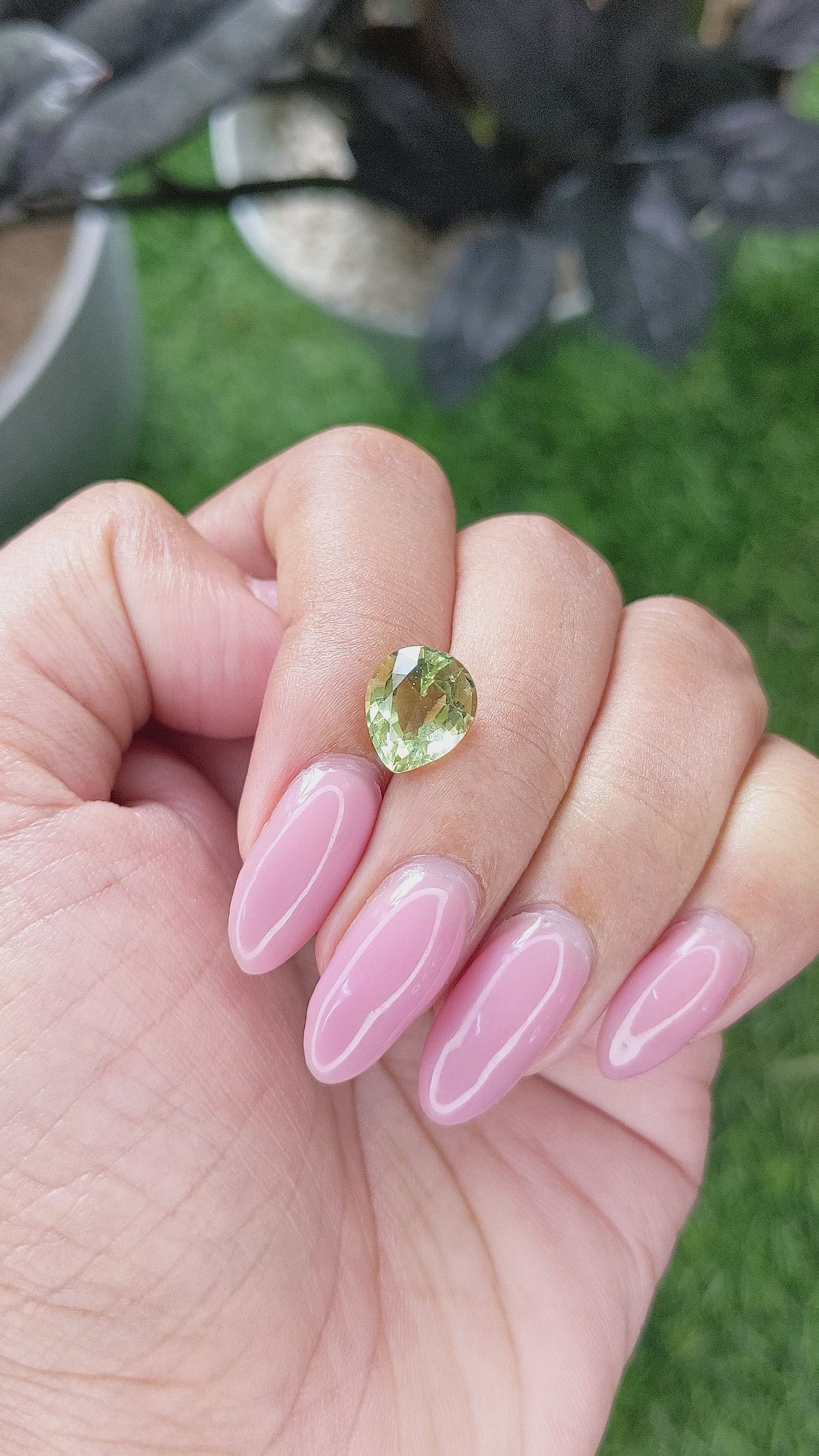 2.64 Ct. Greenish Yellow Tourmaline from Tanzania Size Video