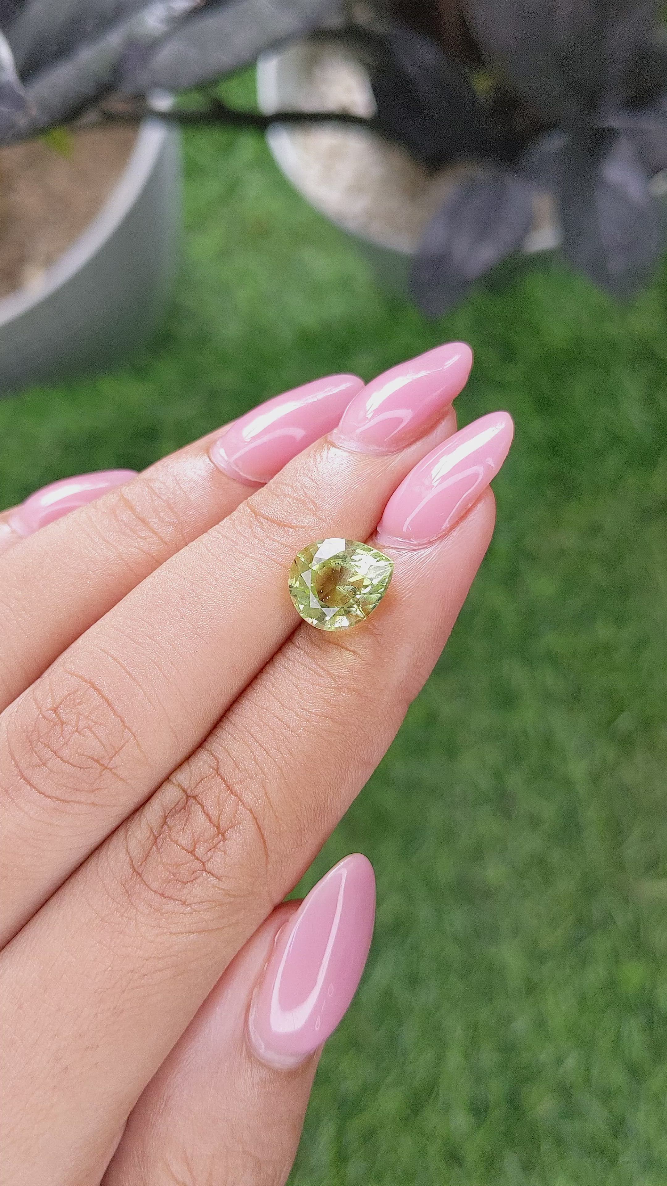 2.64 Ct. Greenish Yellow Tourmaline from Tanzania Size Video