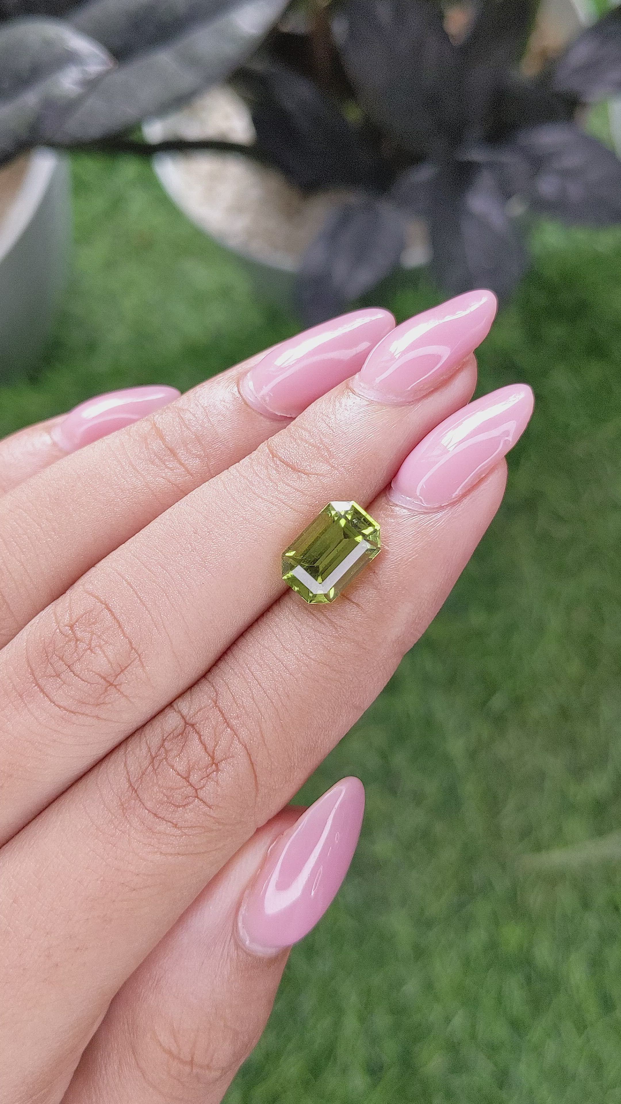 2.98 Ct. Yellowish Green Tourmaline from Tanzania Size Video