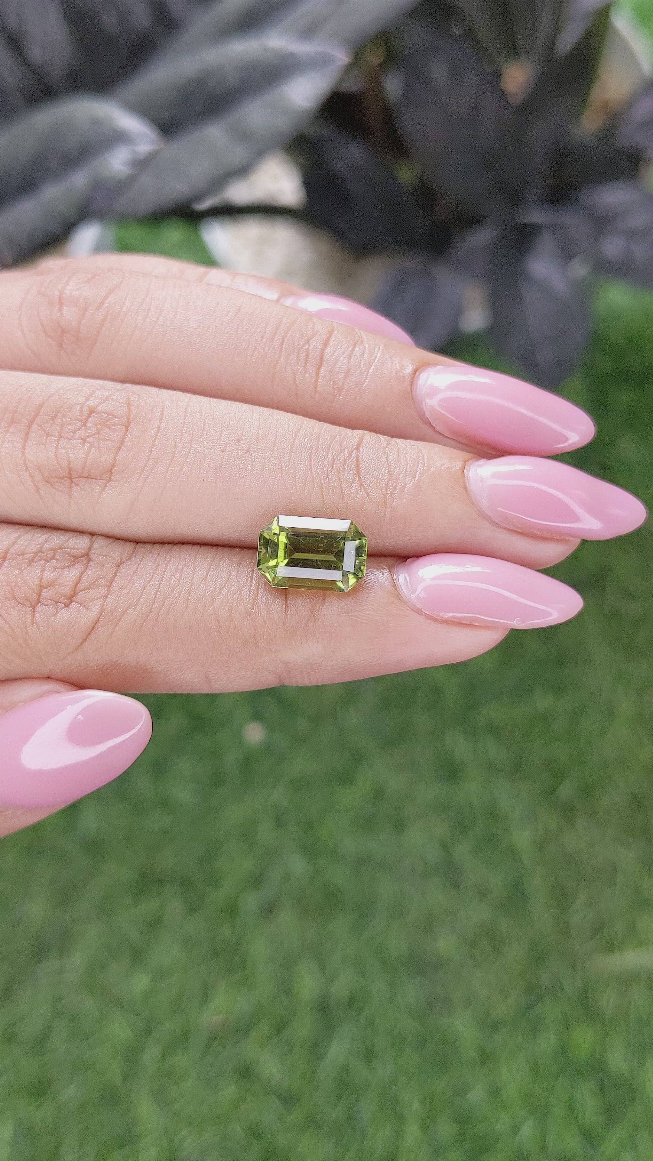 2.98 Ct. Yellowish Green Tourmaline from Tanzania Size Video
